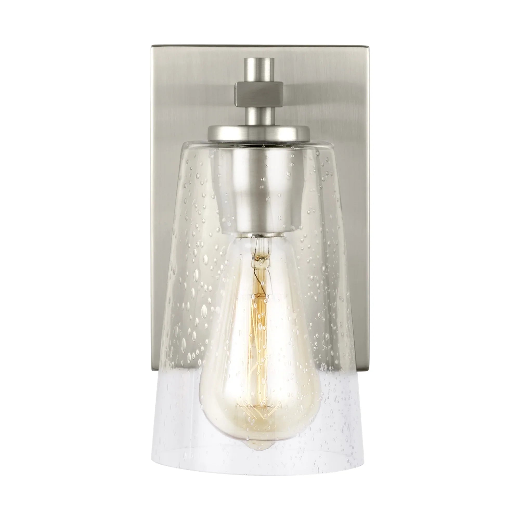 Mercer 9" Bath Sconce, Satin Nickel Finish - Bees Lighting