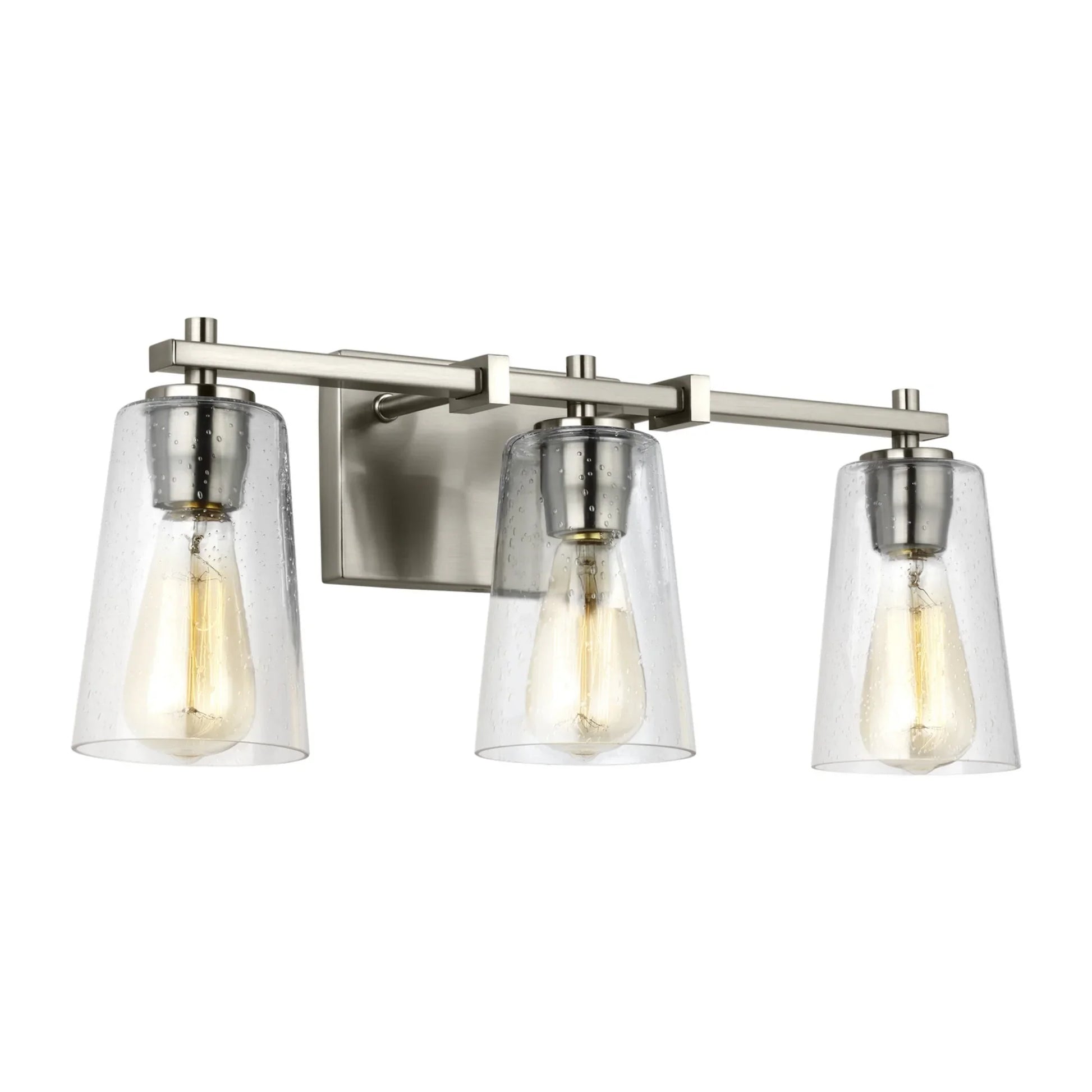 Mercer 22" 3-Light Bathroom Vanity, Satin Nickel Finish - Bees Lighting