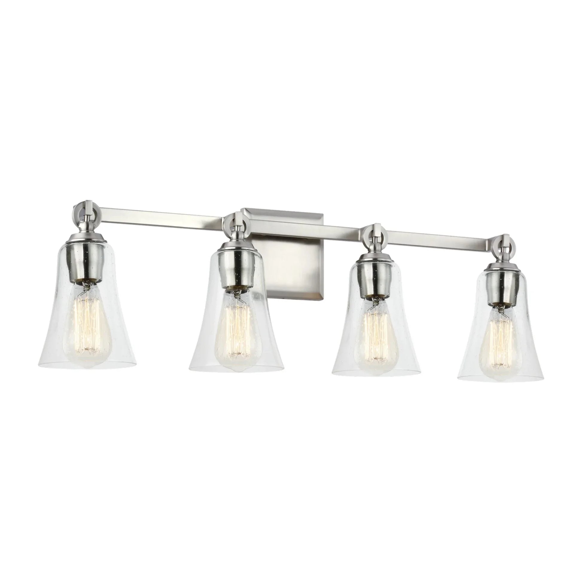 Monterro 30" 4-Light Bathroom Vanity, Satin Nickel Finish - Bees Lighting