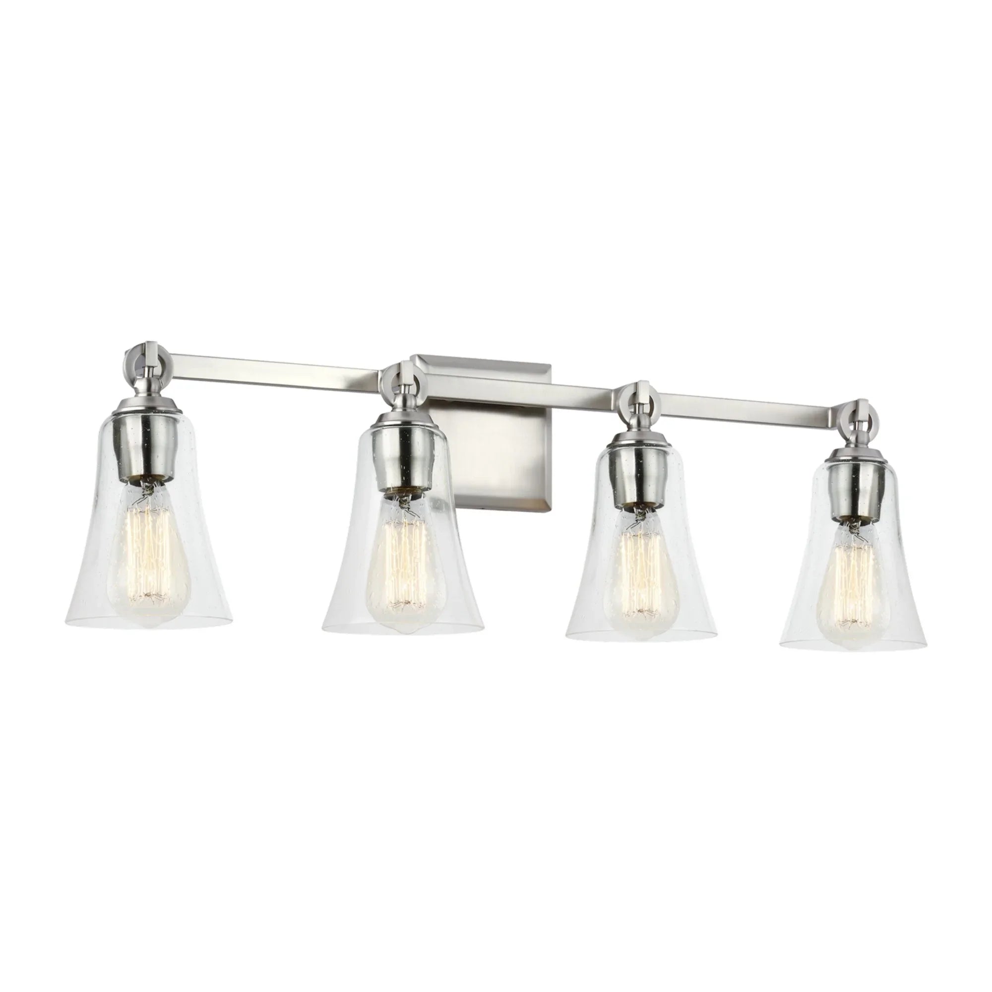 Monterro 30" 4-Light Bathroom Vanity, Satin Nickel Finish - Bees Lighting