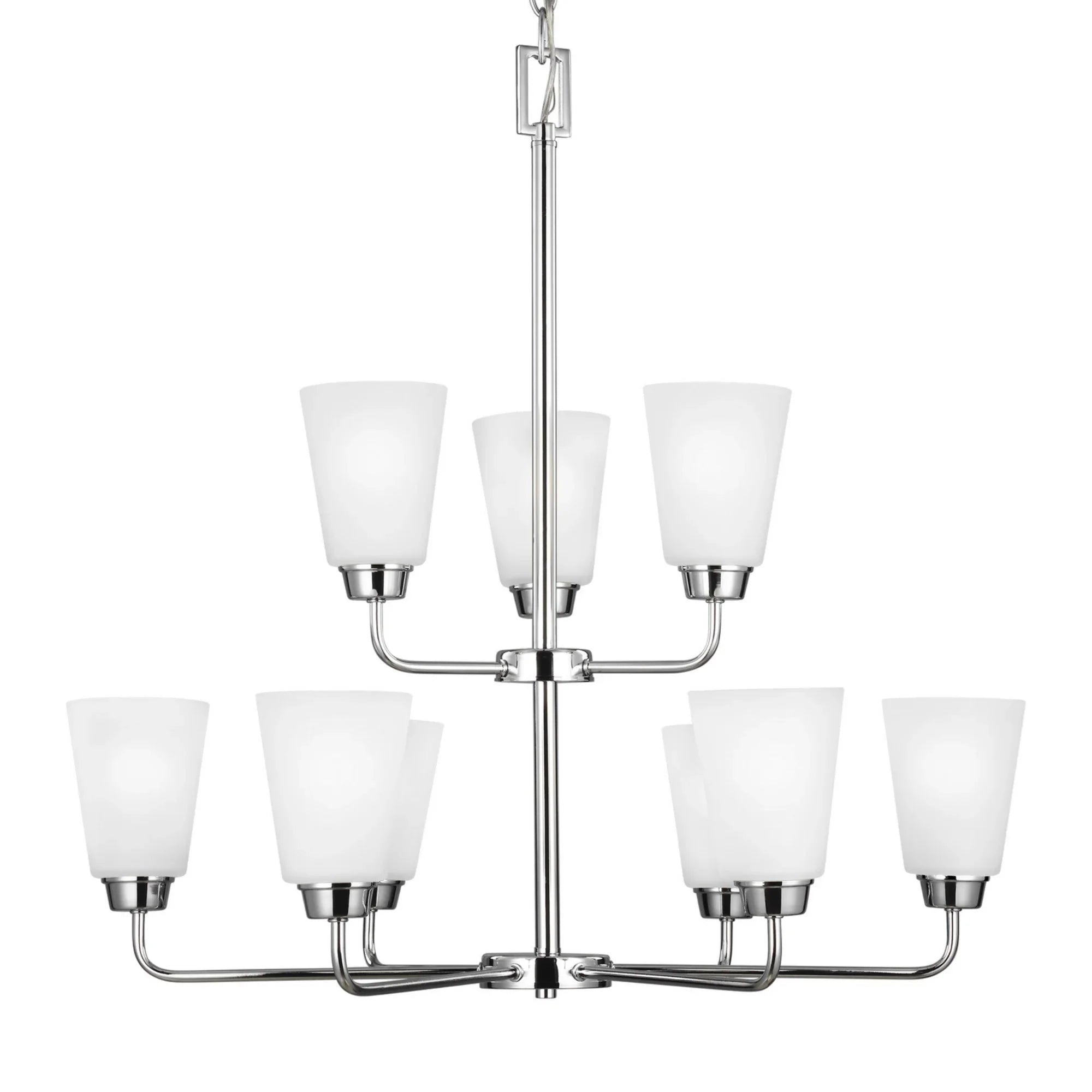 Kerrville 29" 9-Light LED Chandelier, Chrome Finish - Bees Lighting