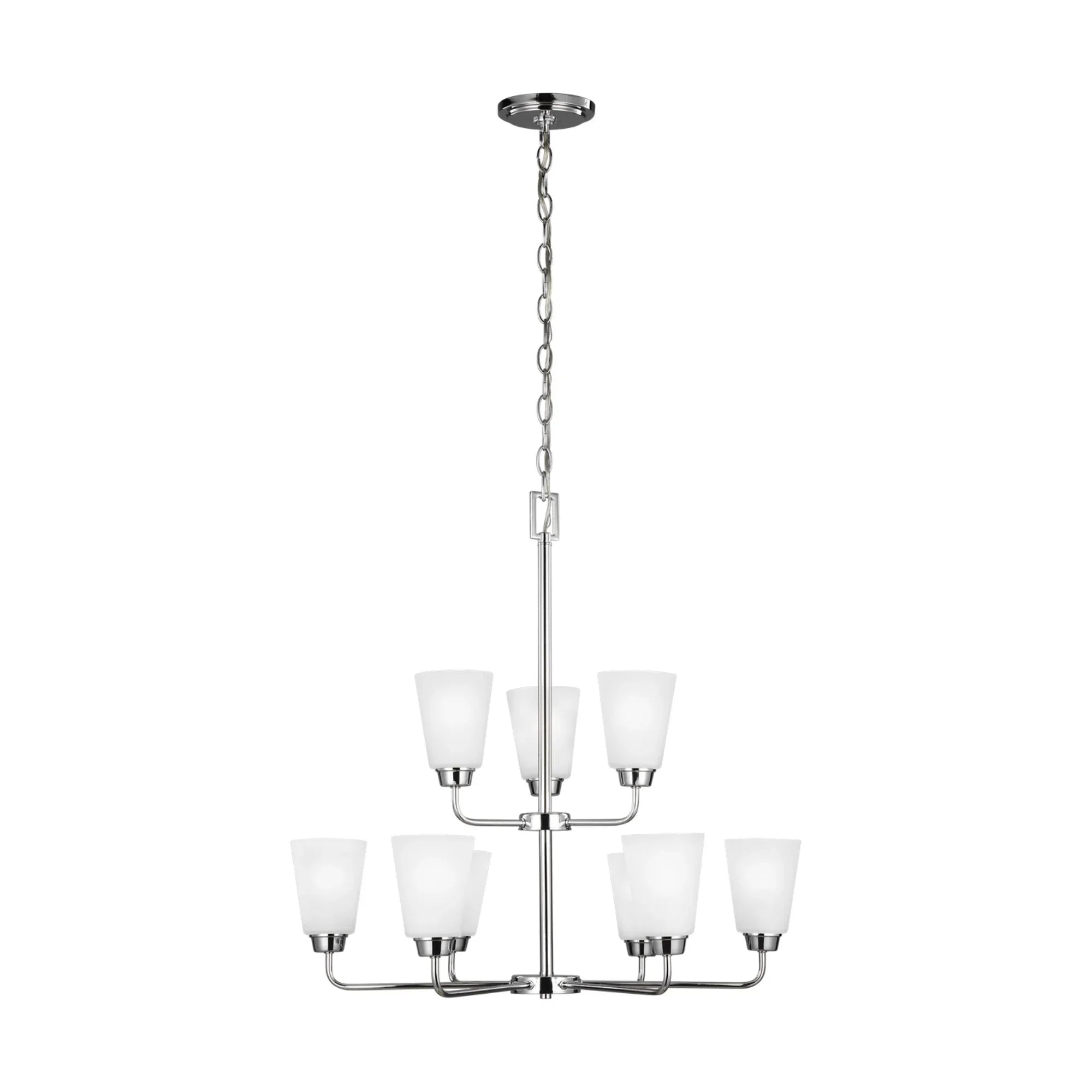 Kerrville 29" 9-Light LED Chandelier, Chrome Finish - Bees Lighting