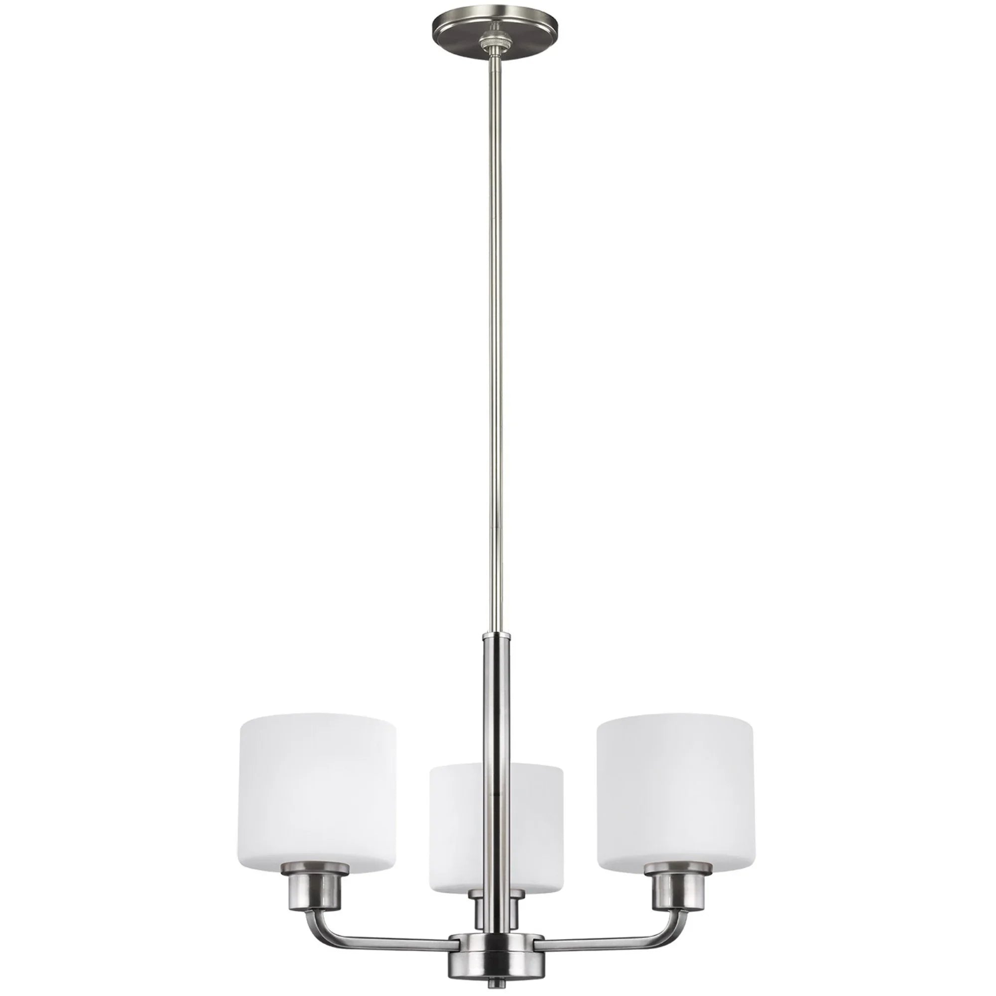 Canfield 20" 3-Light LED Chandelier, Brushed Nickel Finish - Bees Lighting