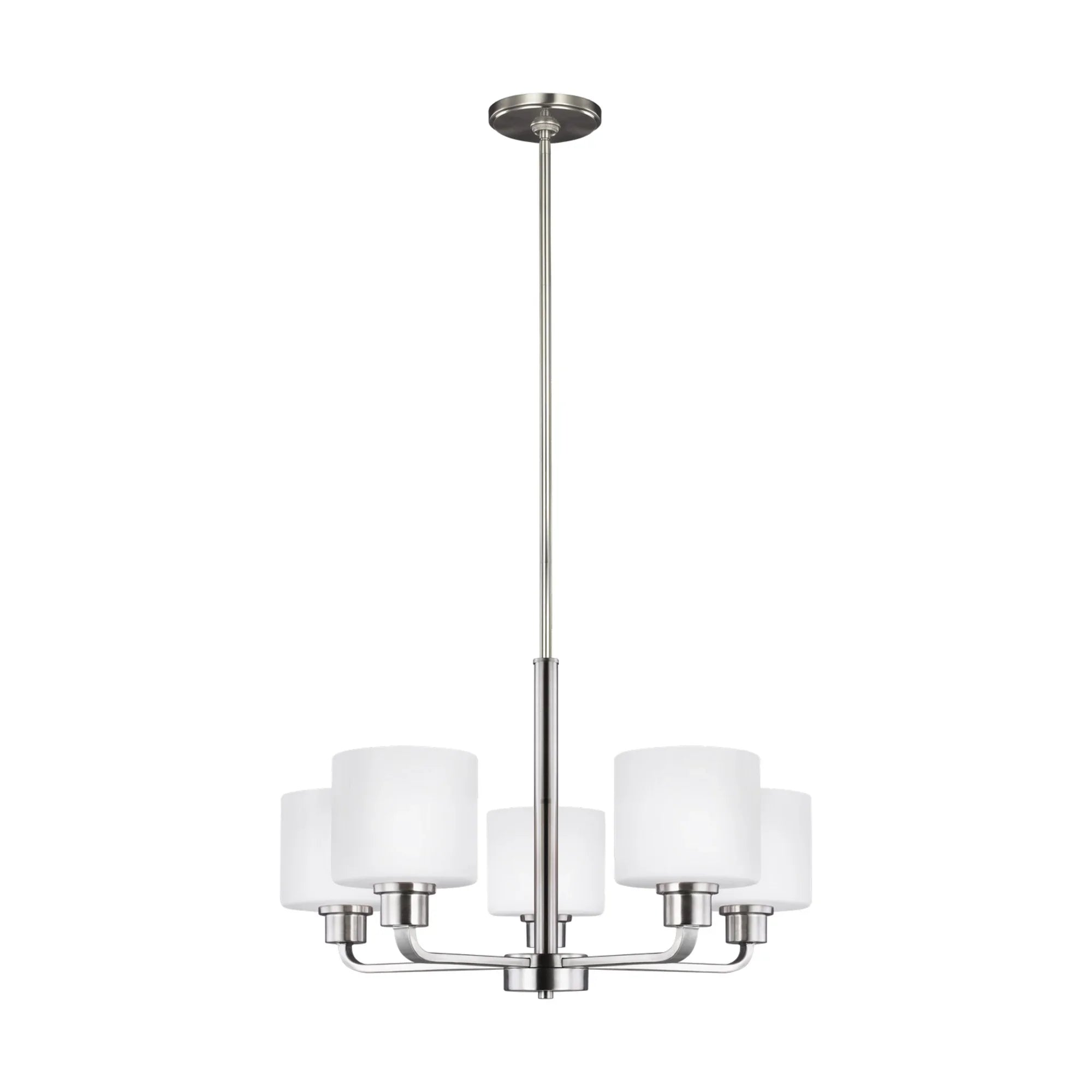 Canfield 24" 5-Light Chandelier, Brushed Nickel Finish - Bees Lighting