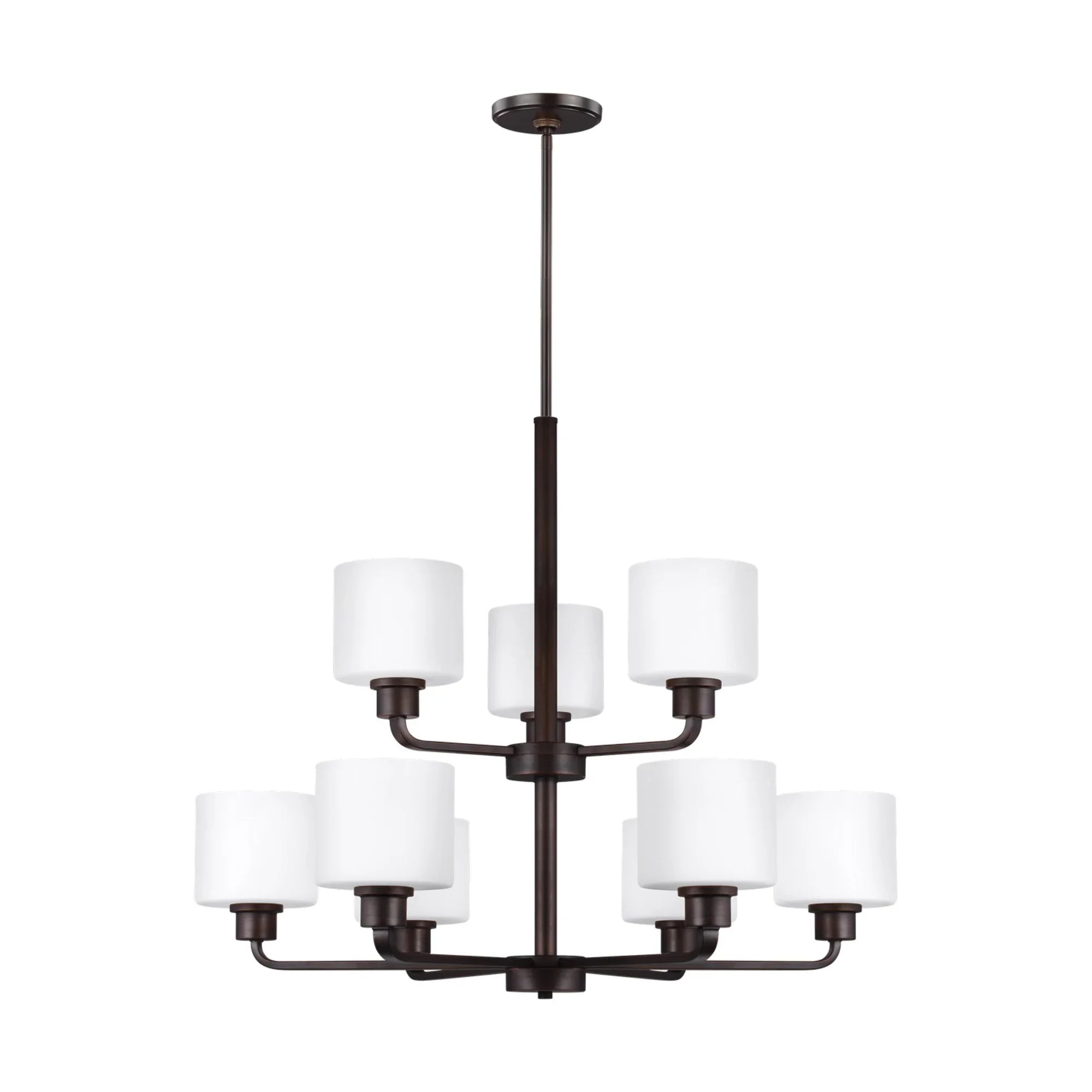 Canfield 31" 9-Light Chandelier, Bronze Finish - Bees Lighting