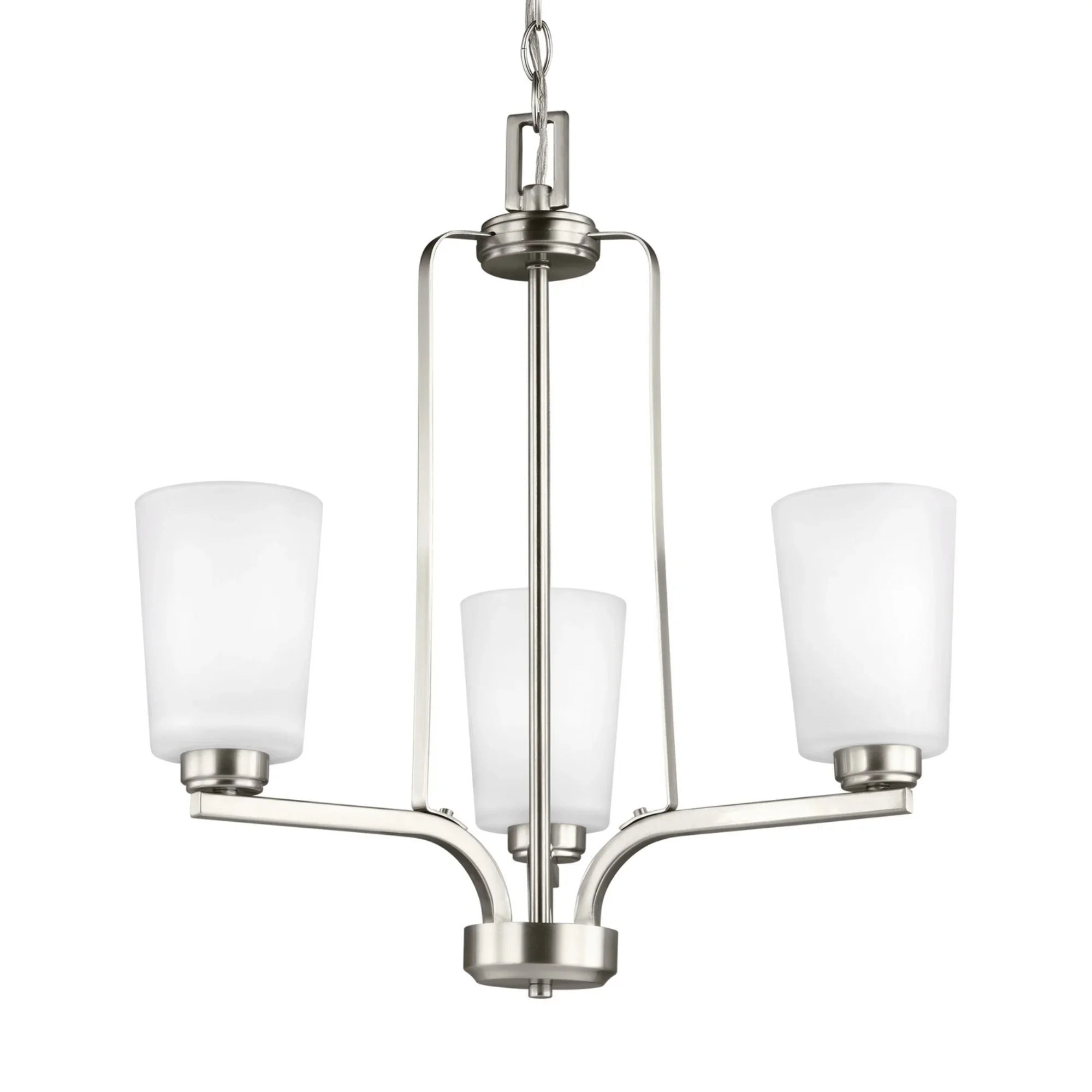 Franport 20" 3-Light Chandelier, Brushed Nickel Finish - Bees Lighting