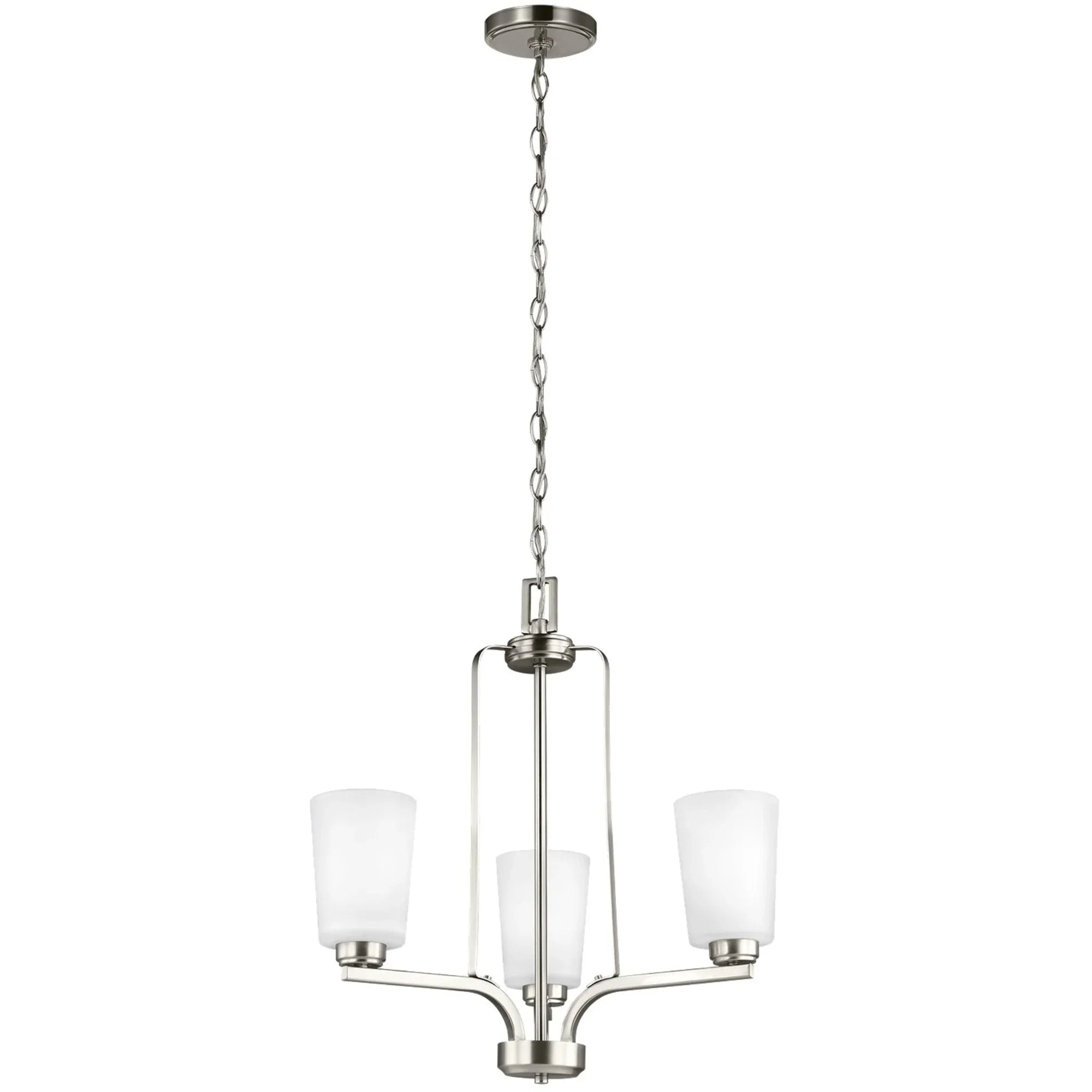 Franport 20" 3-Light Chandelier, Brushed Nickel Finish - Bees Lighting