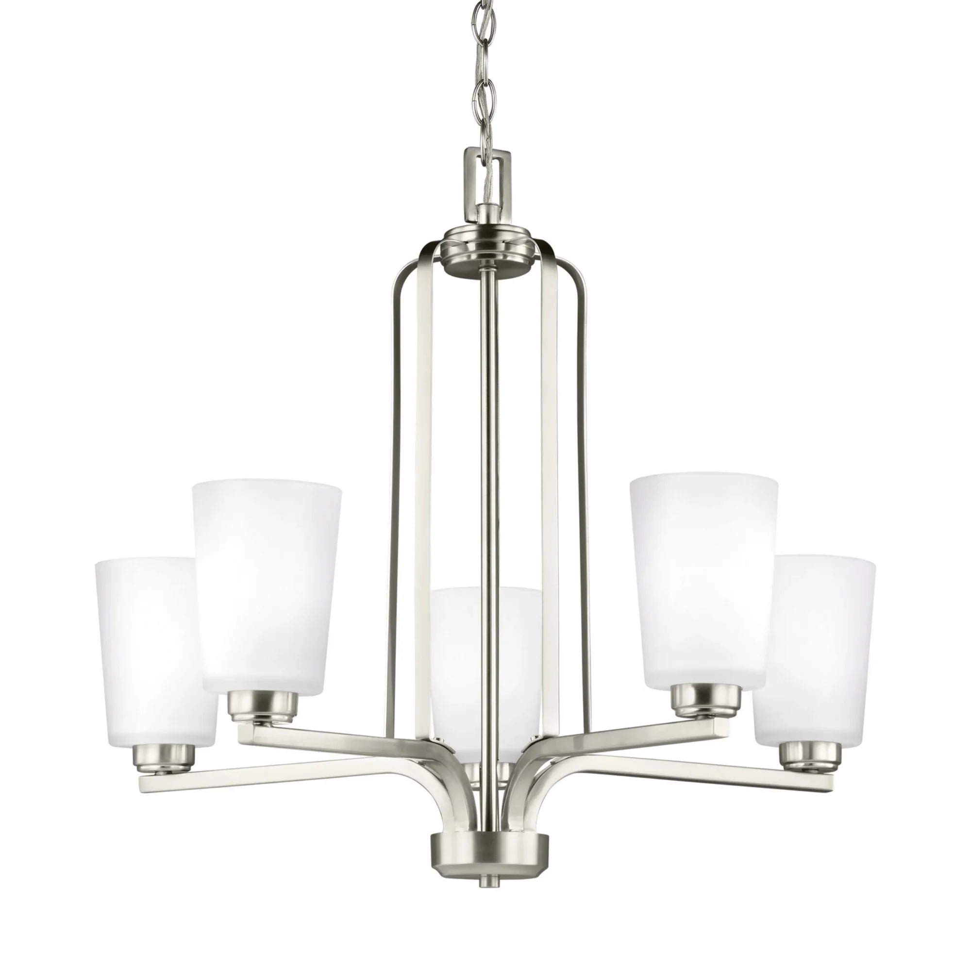Franport 26" 5-Light Chandelier, Brushed Nickel Finish - Bees Lighting