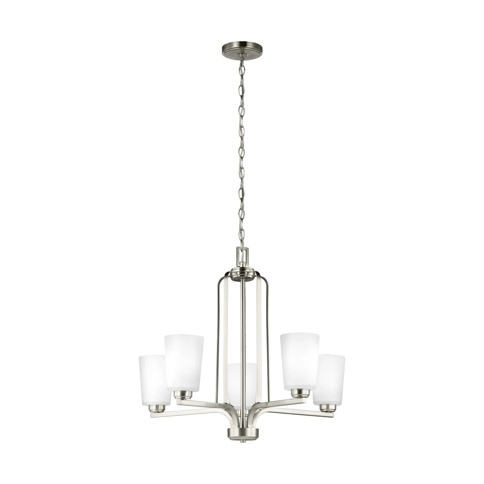 Franport 26" 5-Light Chandelier, Brushed Nickel Finish - Bees Lighting