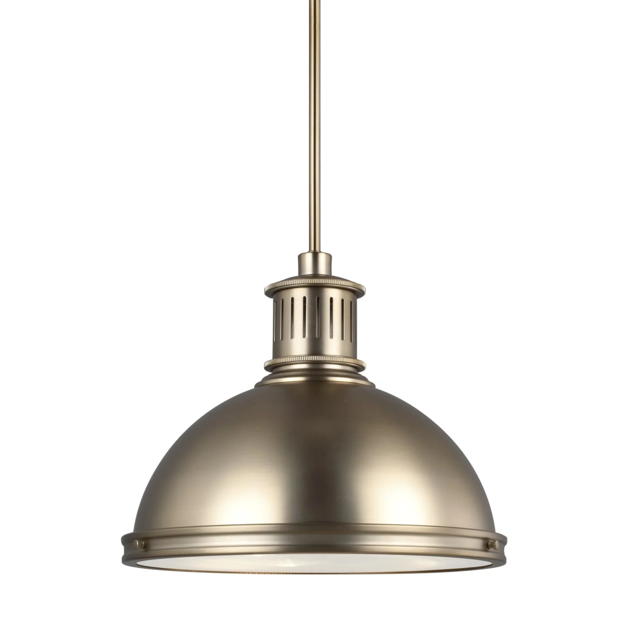 Pratt Street Metal 16" 3-Light LED Pendant, Satin Brass Finish - Bees Lighting