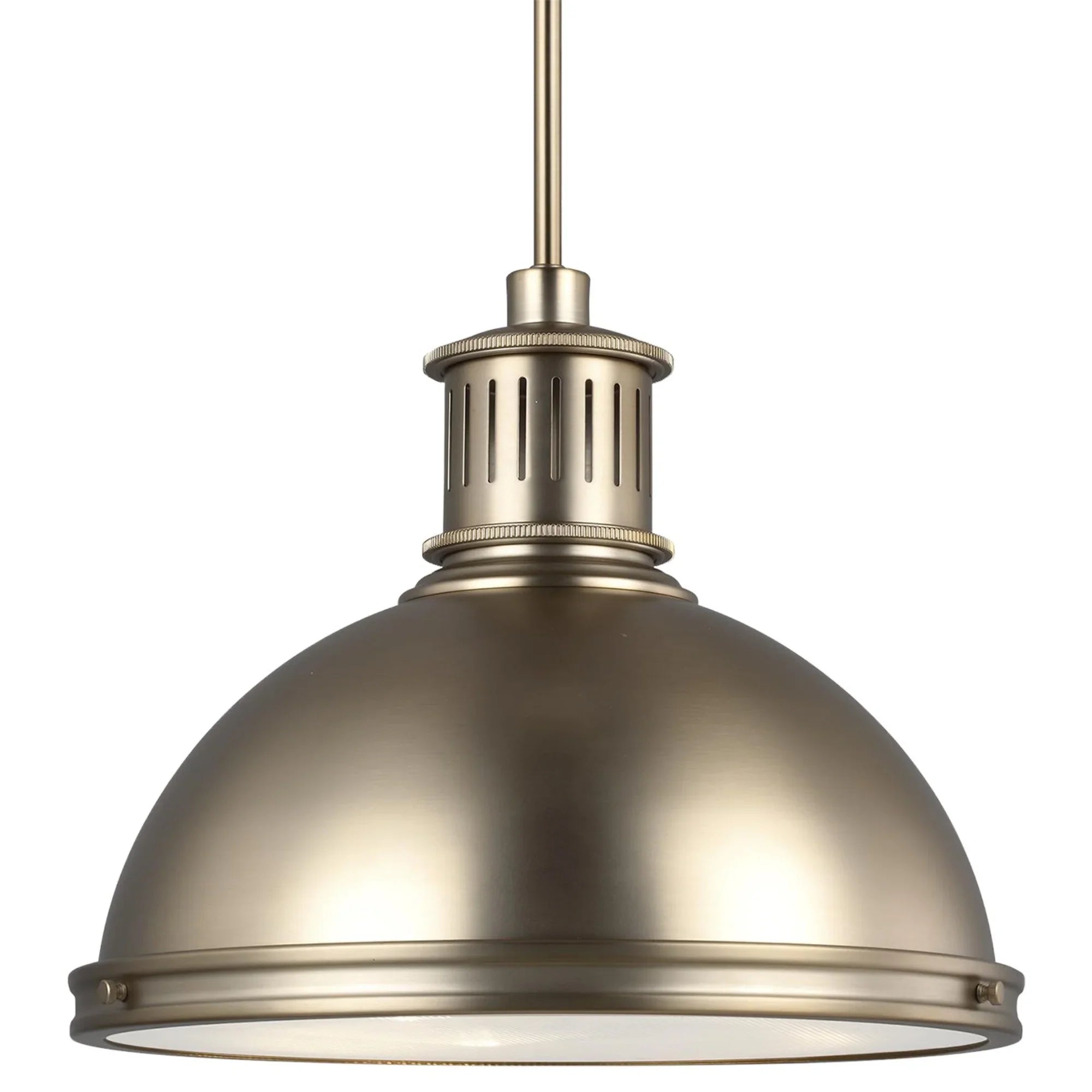 Pratt Street Metal 16" 3-Light LED Pendant, Satin Brass Finish - Bees Lighting