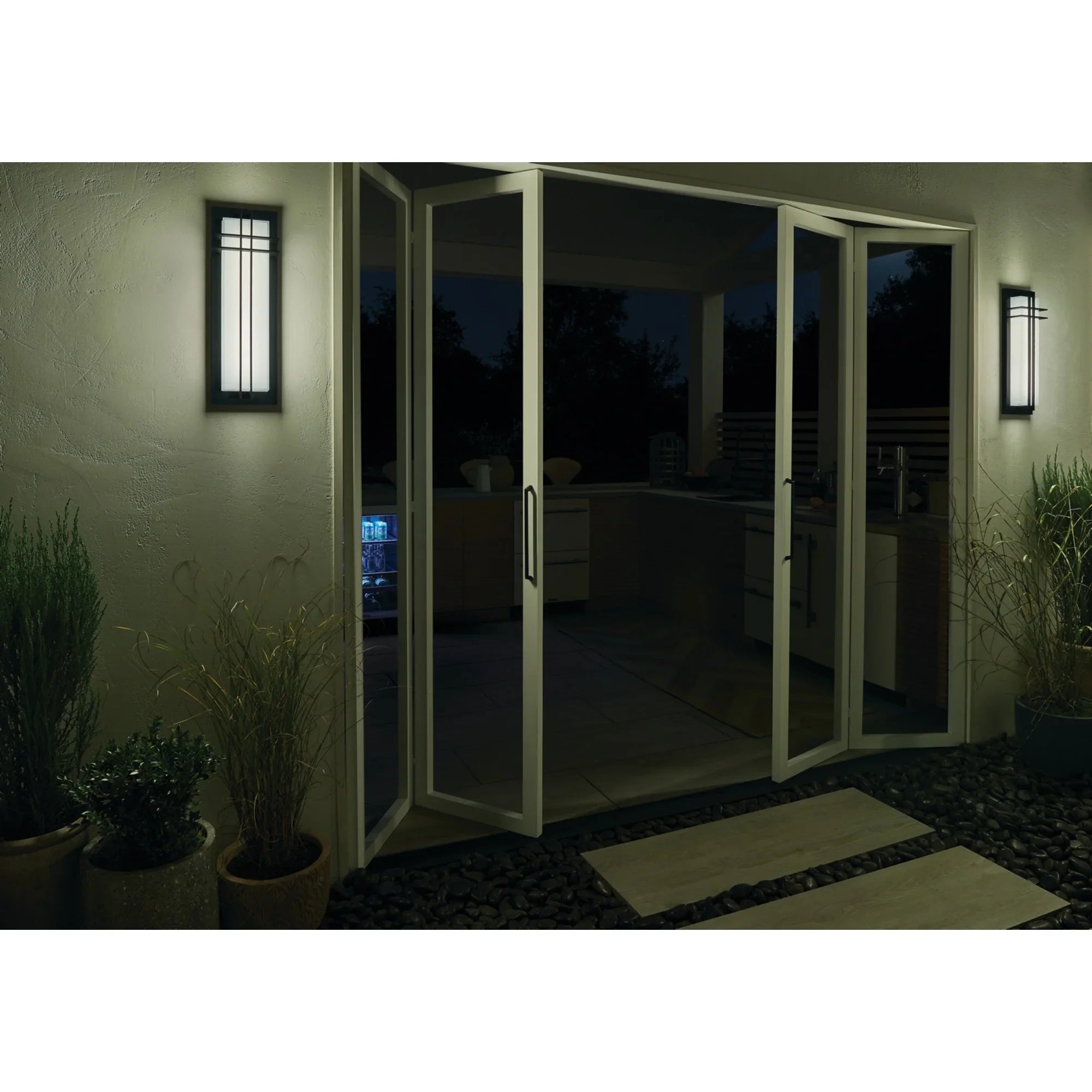 Manhattan 22" LED Outdoor Wall Light, Textured Black Finish - Bees Lighting