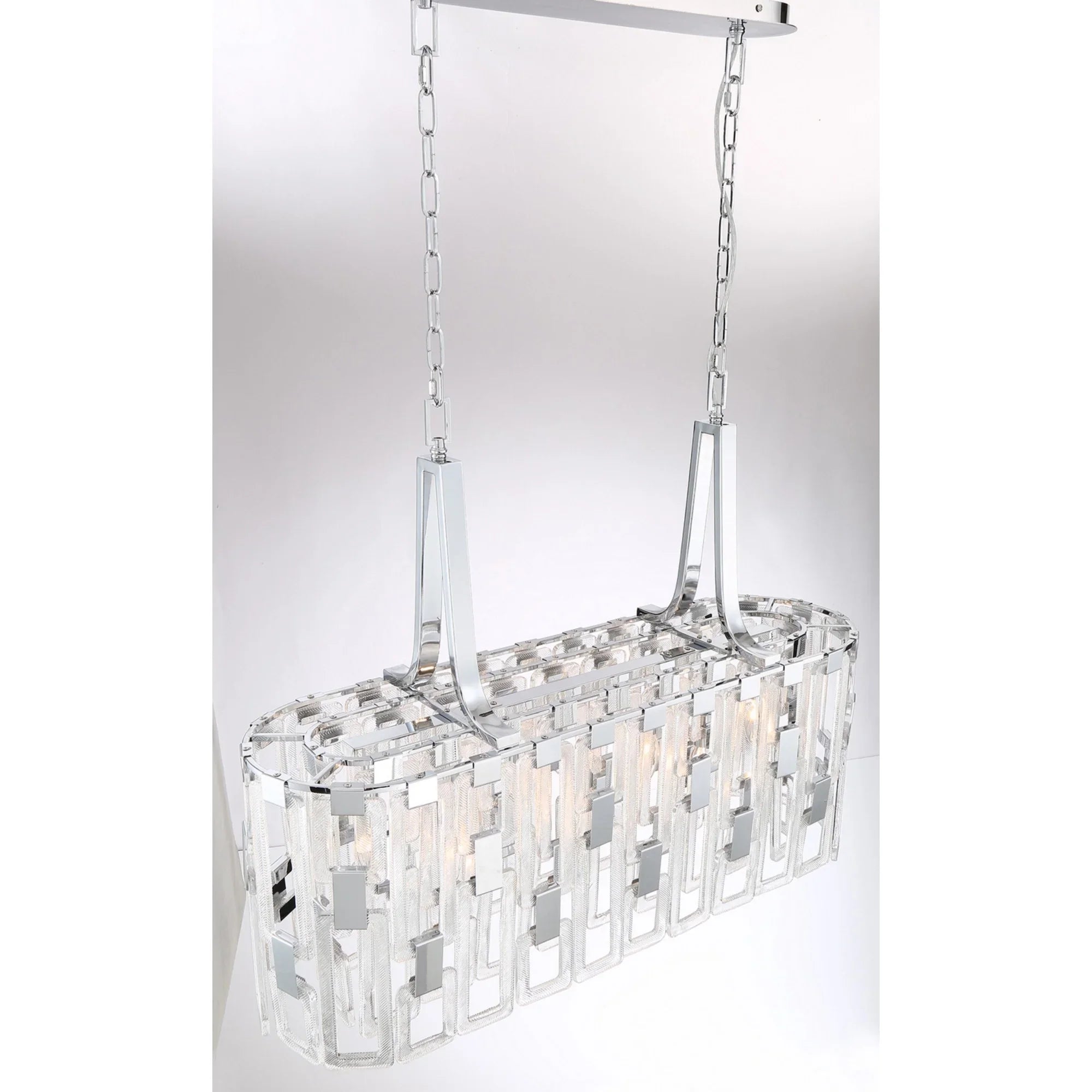 Viviana 7-Light 37" Linear Chandelier, Chrome Finish - Bees Lighting