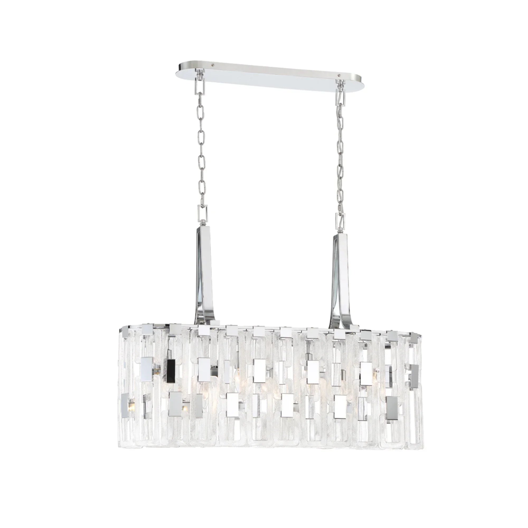 Viviana 7-Light 37" Linear Chandelier, Chrome Finish - Bees Lighting