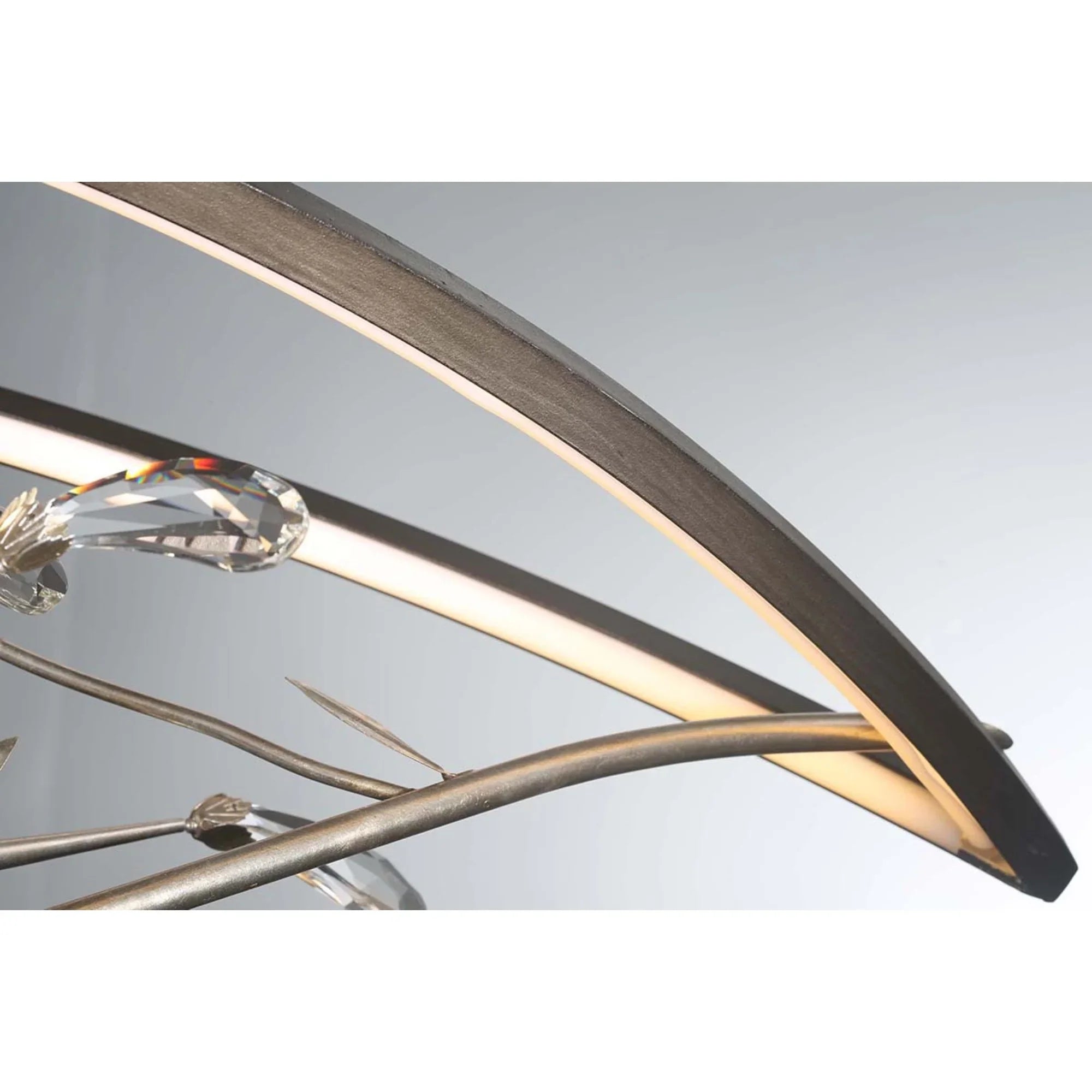 Basilica 47" LED Linear Chandelier, Bronze Finish with Crystal Accents - Bees Lighting