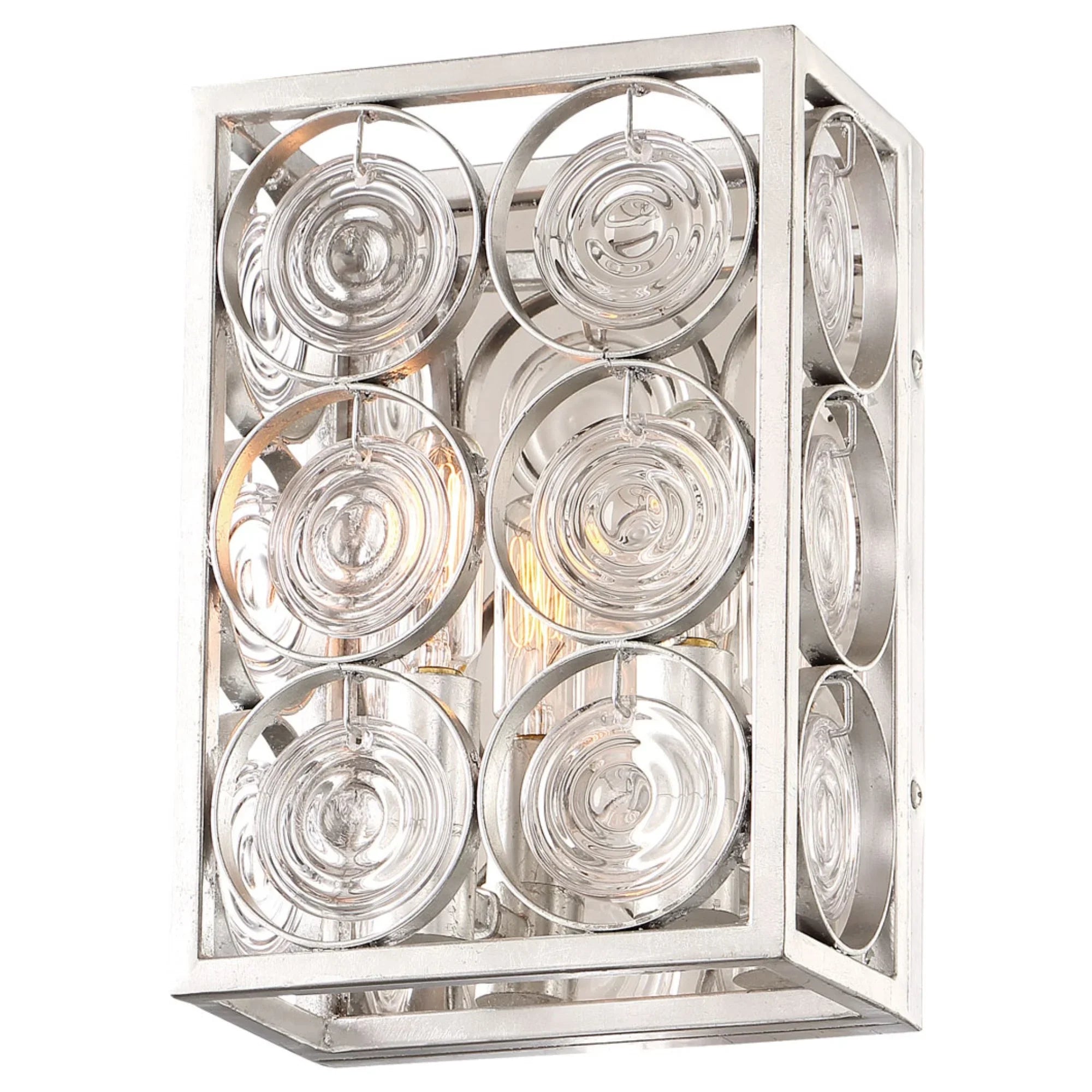 Culture Chic 10" 2-Light Wall Sconce, Catalina Silver Finish - Bees Lighting
