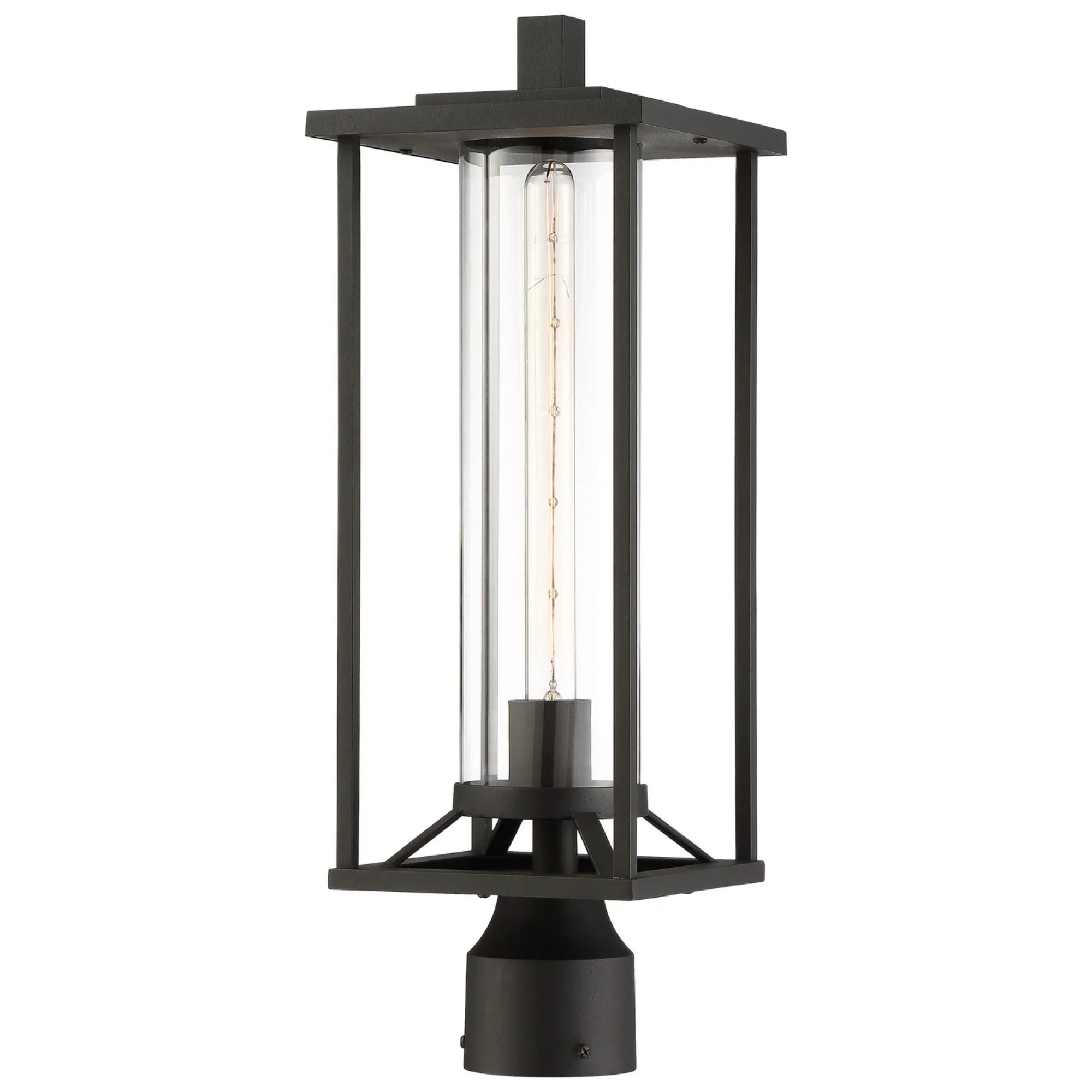 Trescott 20" Outdoor Post Mount, Coal Finish - Bees Lighting