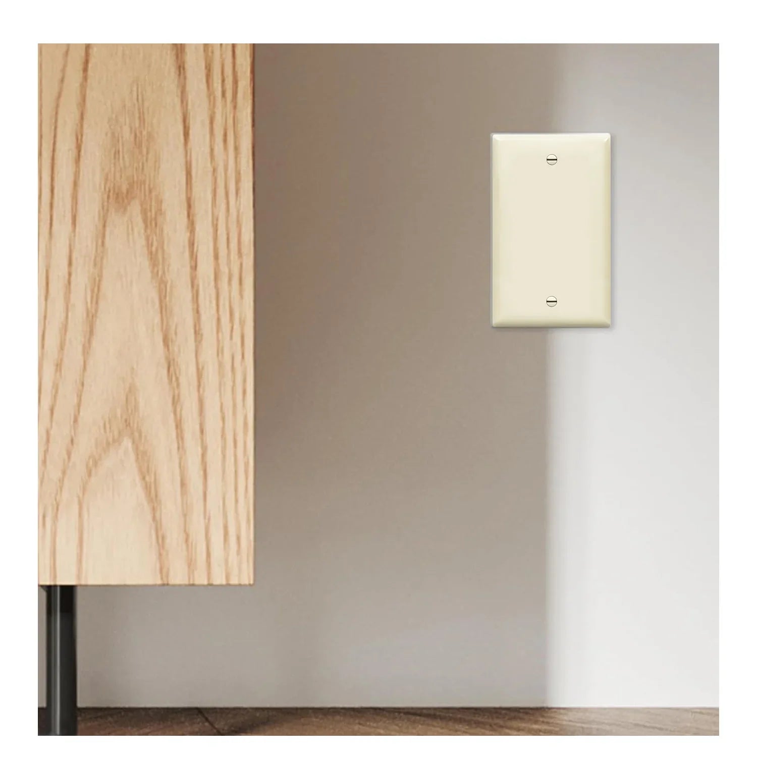 1-Gang Blank Wall Plate, Light Almond - Bees Lighting