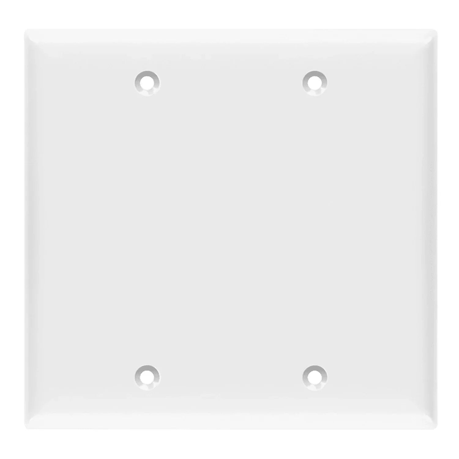 2-Gang Blank Wall Plate, White - Bees Lighting