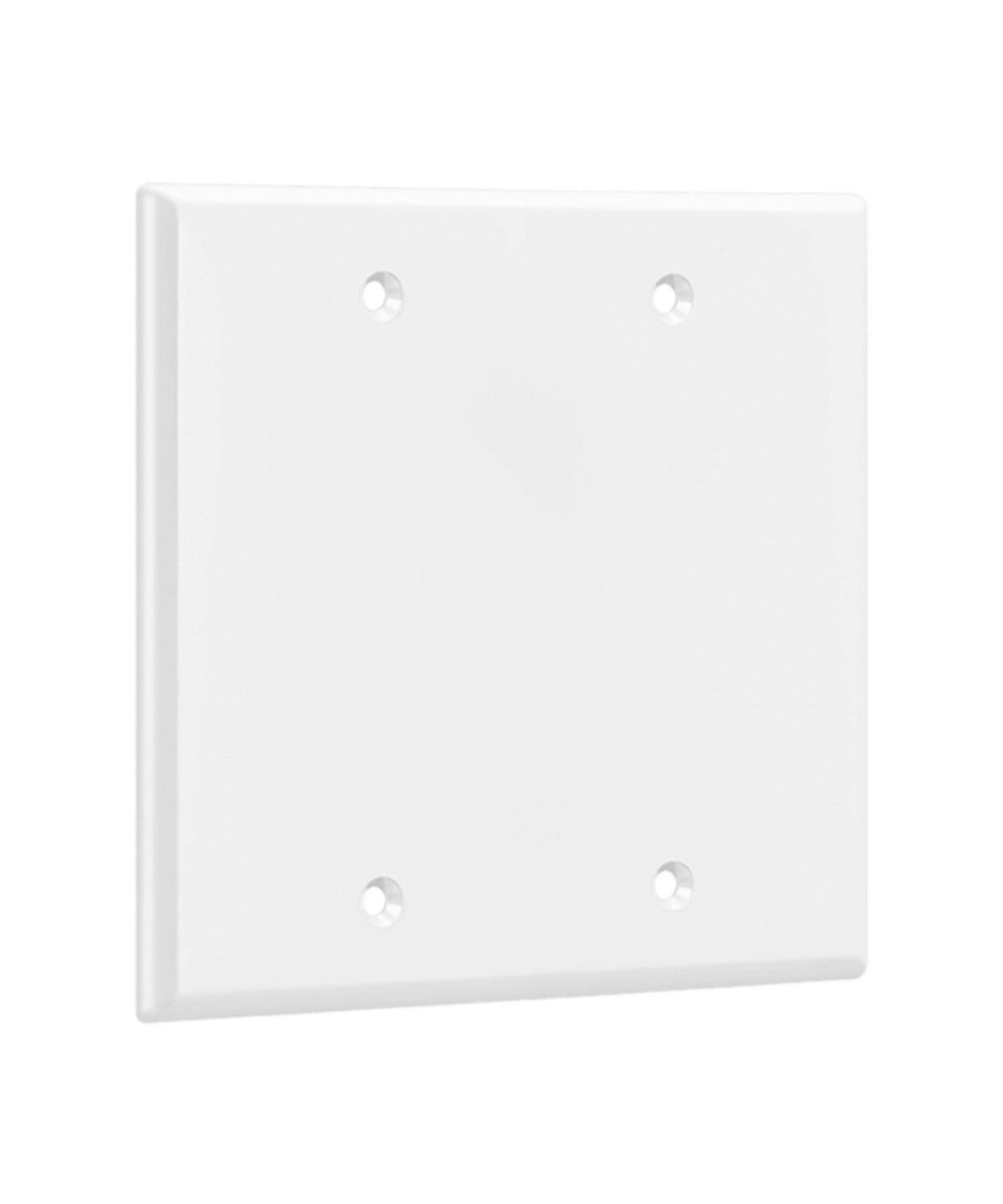 2-Gang Blank Wall Plate, White - Bees Lighting