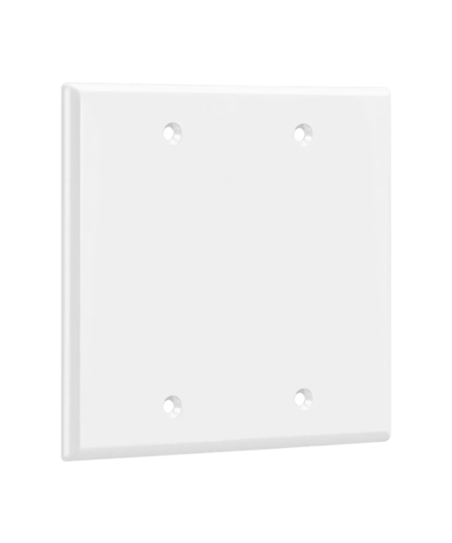 2-Gang Blank Wall Plate, White - Bees Lighting