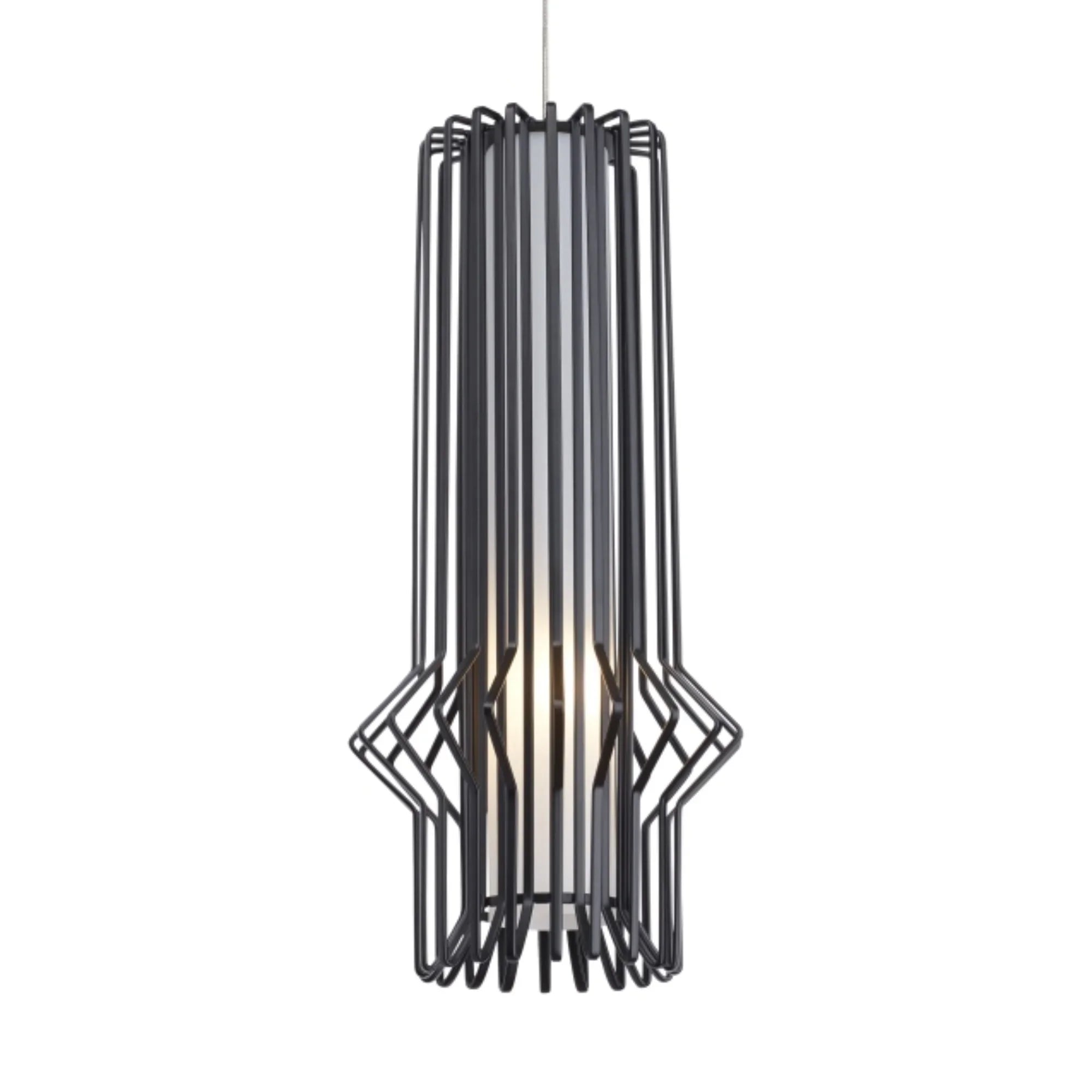 Syrma Freejack LED Pendant, Black / Satin Nickel Finish - Bees Lighting