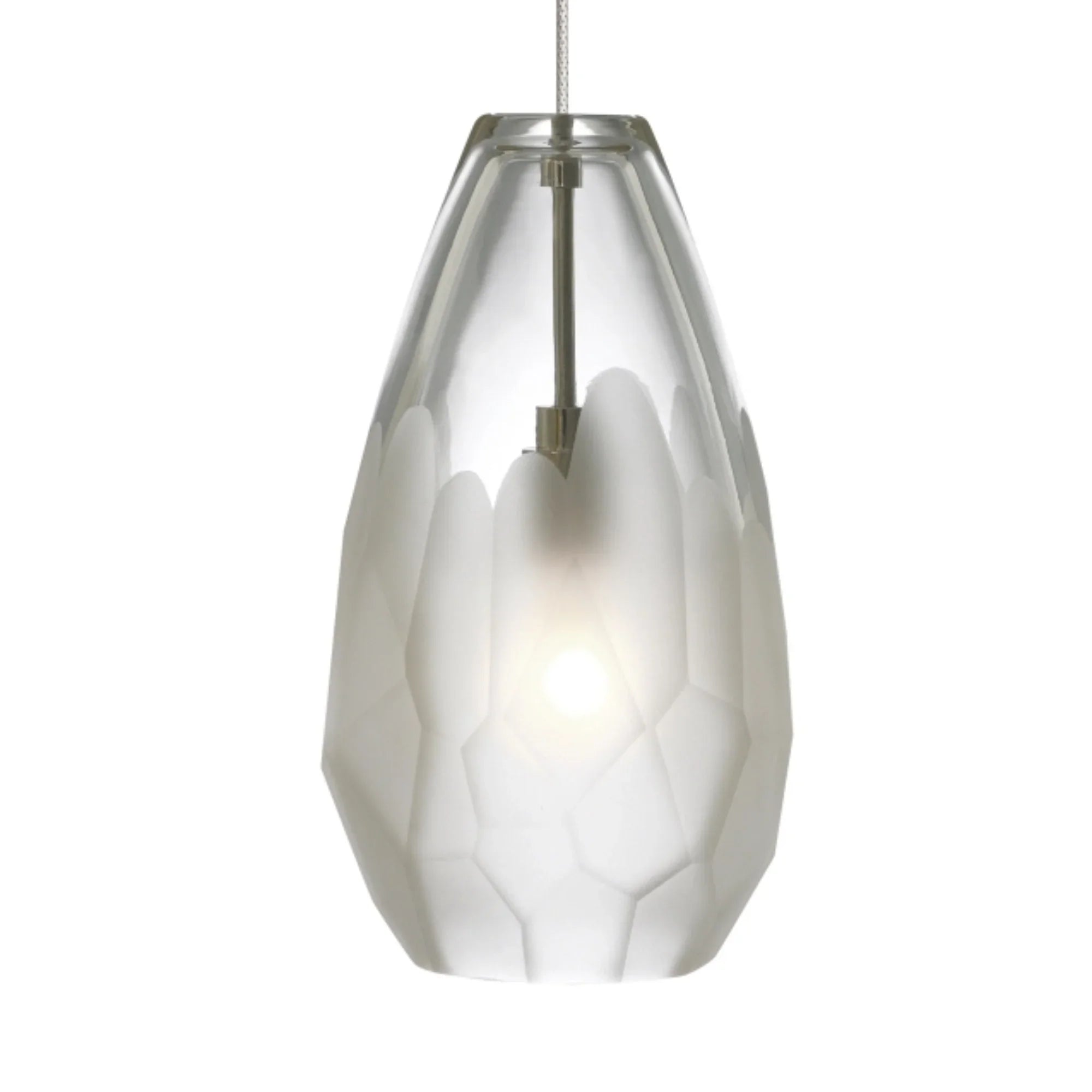 Briolette Monorail Pendant, Satin Nickel Finish - Bees Lighting