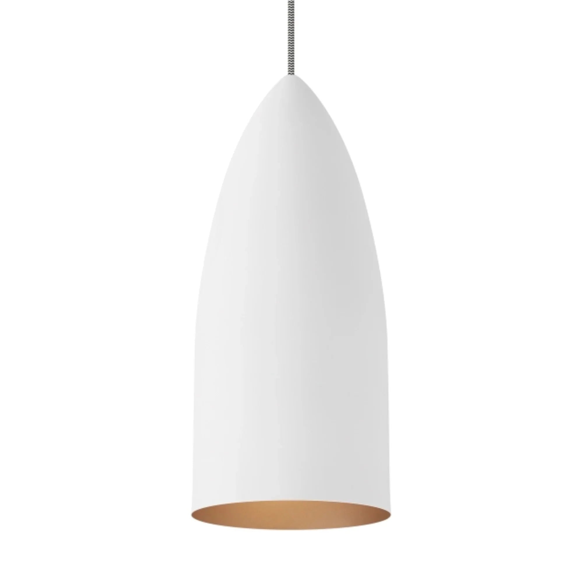 Signal Monopoint LED Pendant, White Copper / Satin Nickel Finish - Bees Lighting