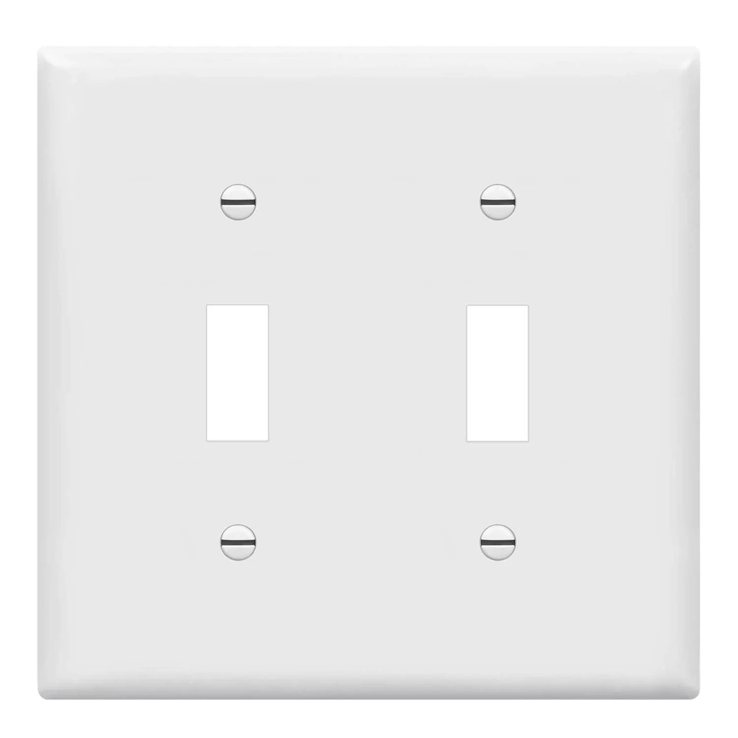 2-Gang Toggle Wall Plate, White - Bees Lighting
