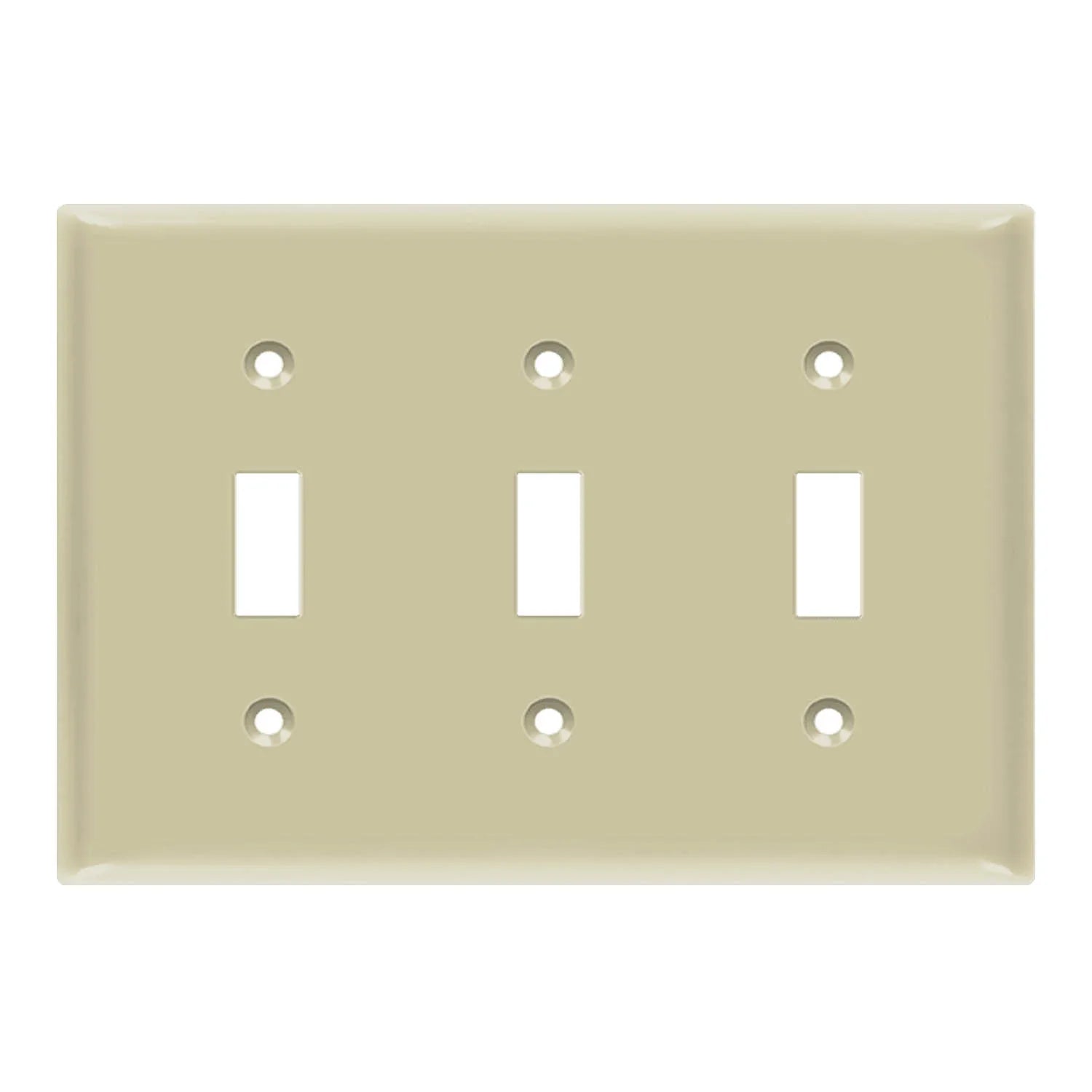 3-Gang Toggle Wall Plate, Ivory - Bees Lighting