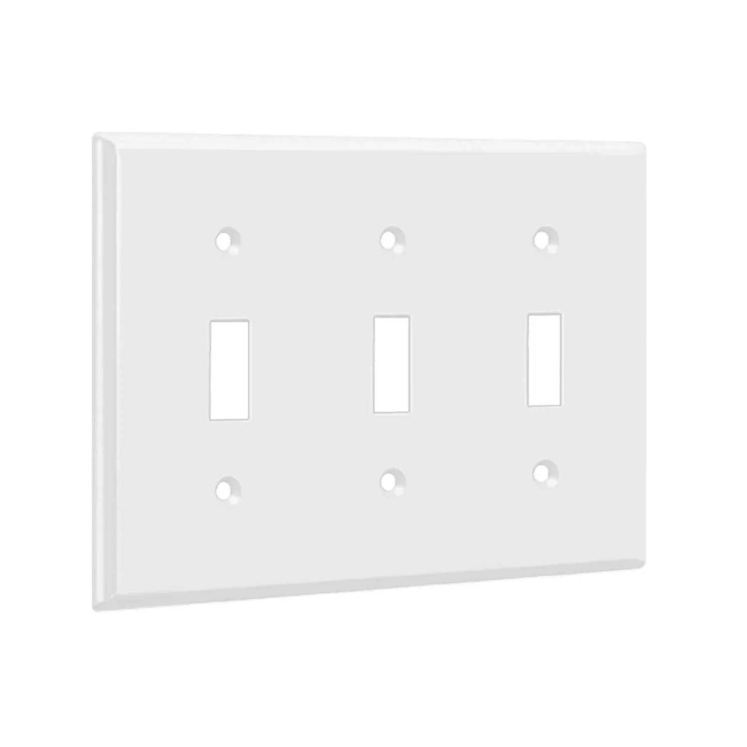 3-Gang Toggle Wall Plate, White - Bees Lighting