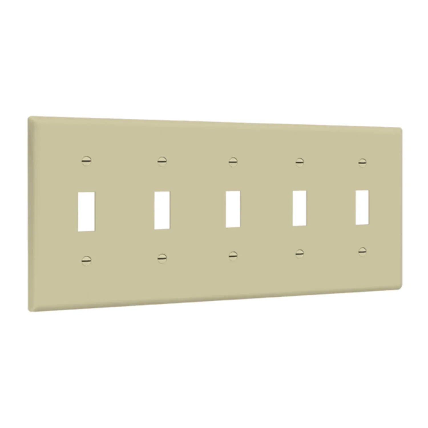 5-Gang Toggle Wall Plate, Ivory - Bees Lighting