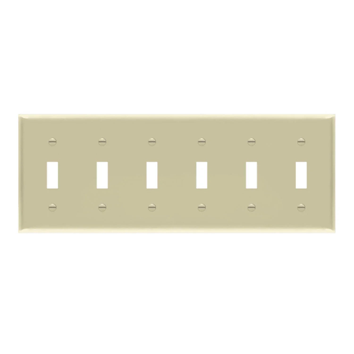 6-Gang Toggle Wall Plate, Ivory - Bees Lighting