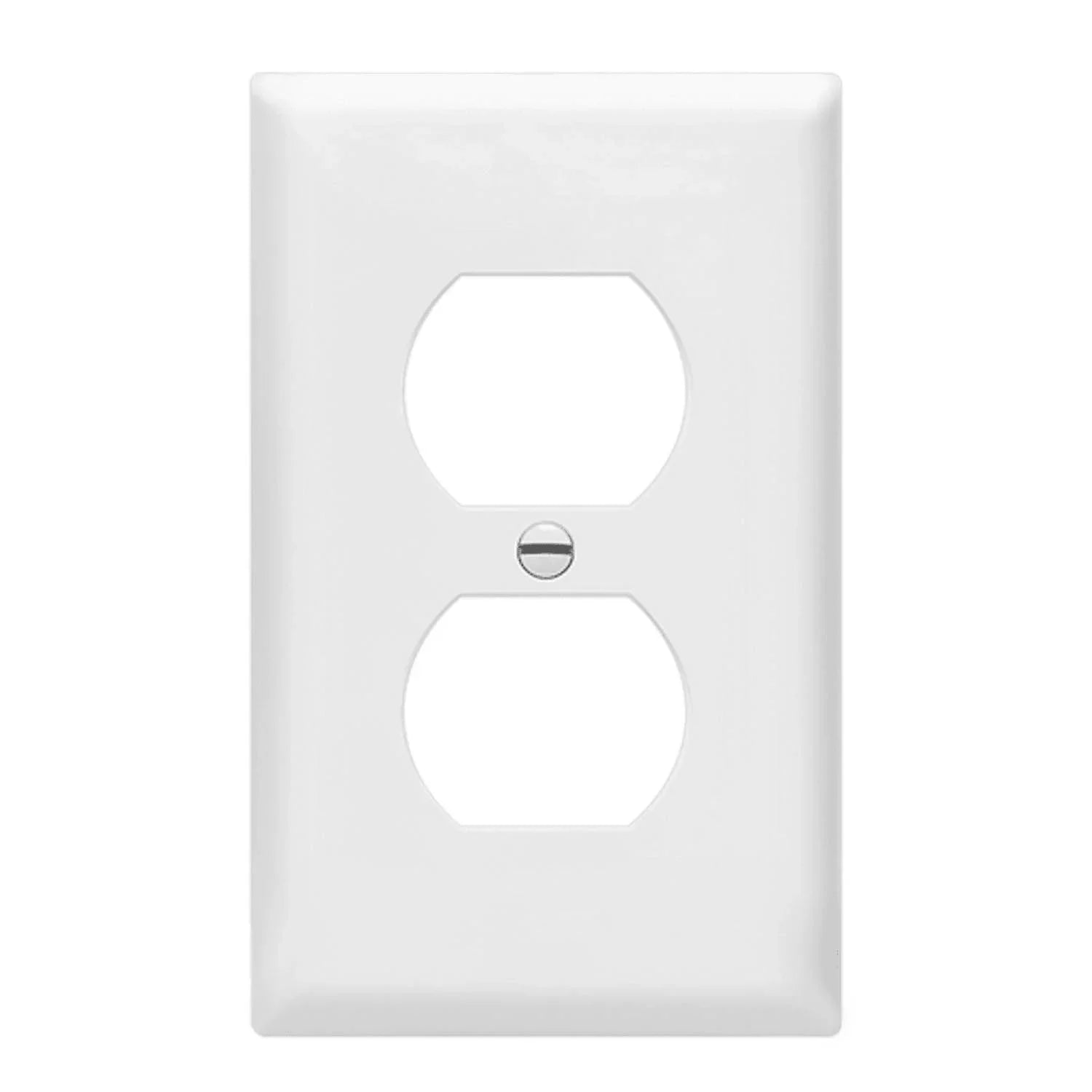 1-Gang Duplex Outlet Cover Plate, White - Bees Lighting