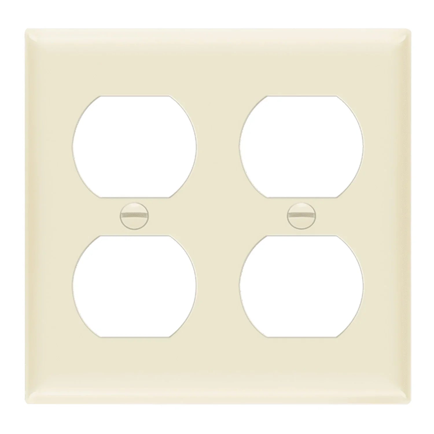 2-Gang Duplex Outlet Cover Plate, Light Almond - Bees Lighting