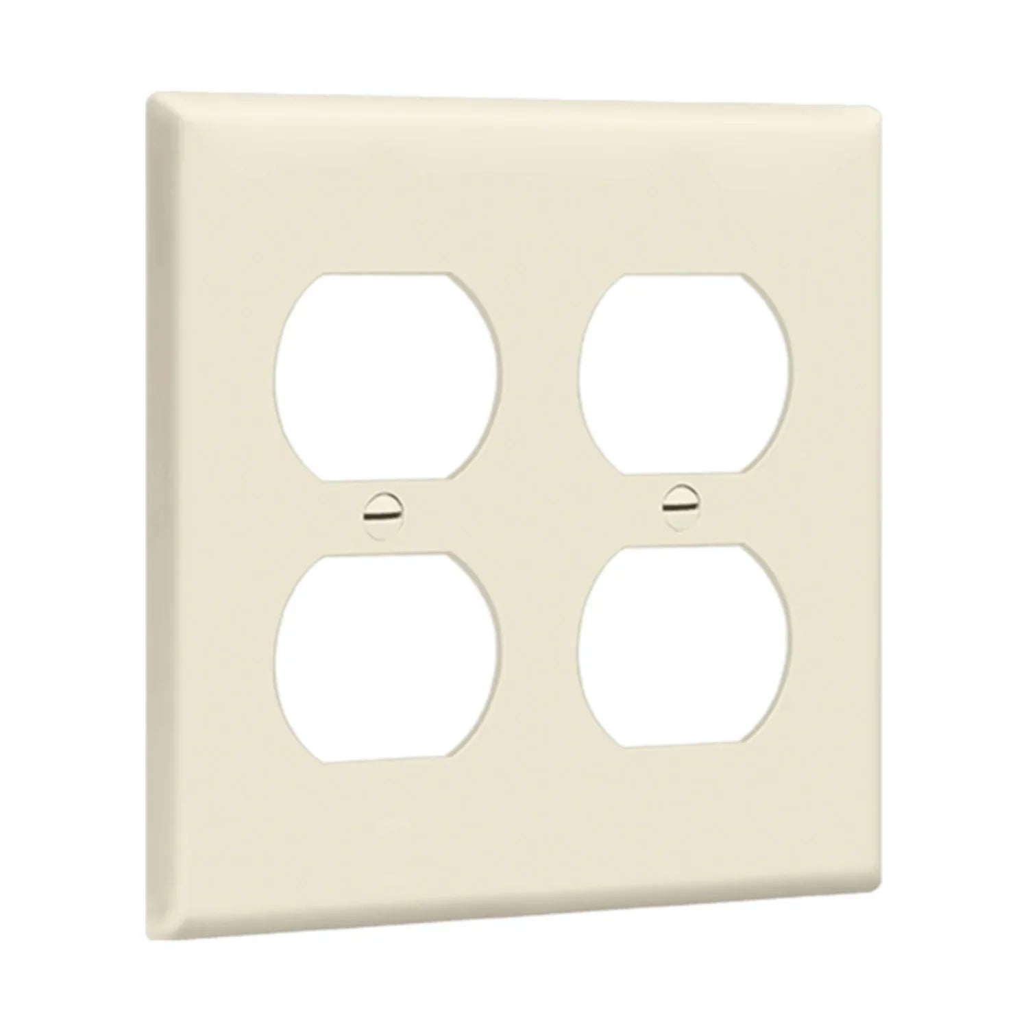 2-Gang Duplex Outlet Cover Plate, Light Almond - Bees Lighting