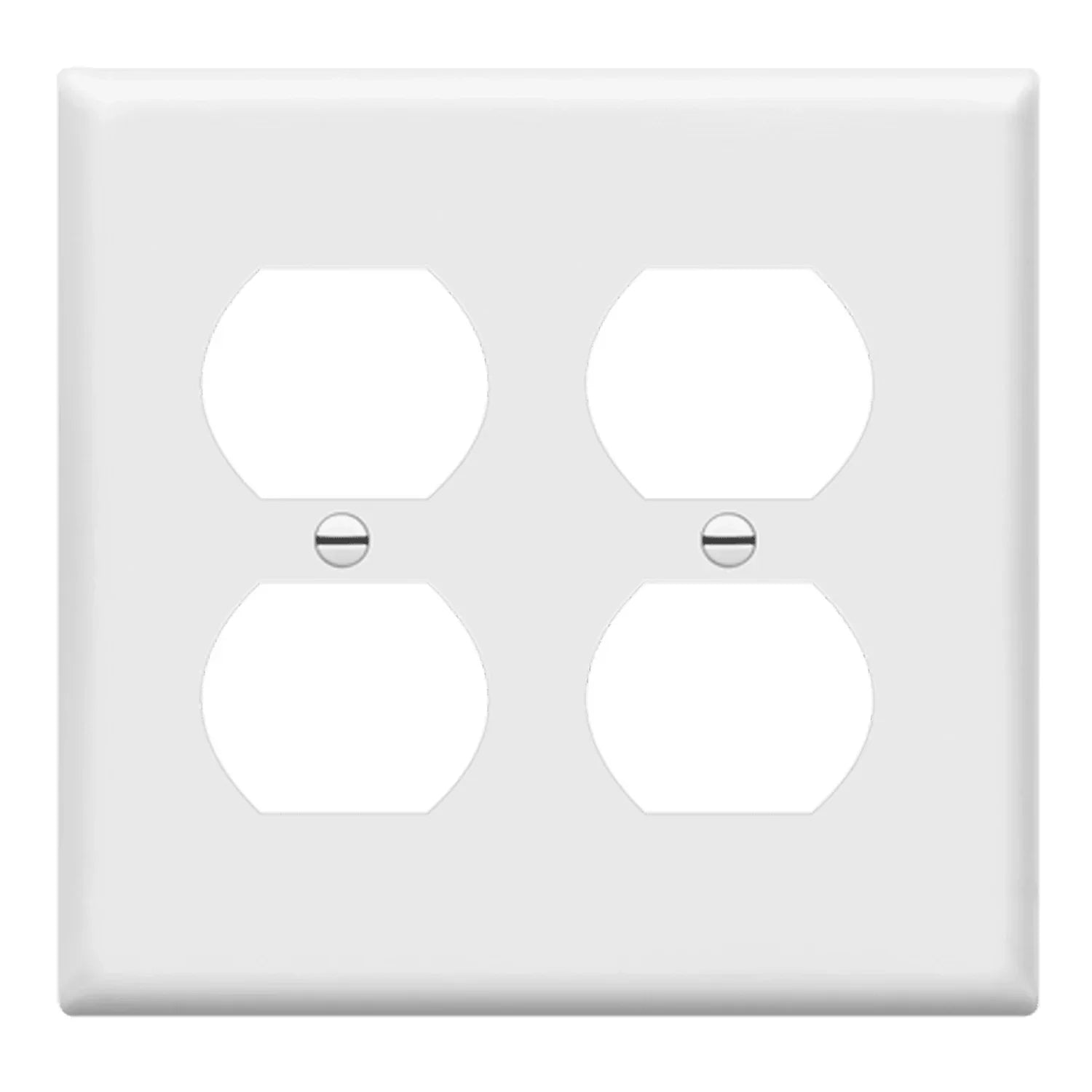 2-Gang Duplex Outlet Cover Plate, White - Bees Lighting