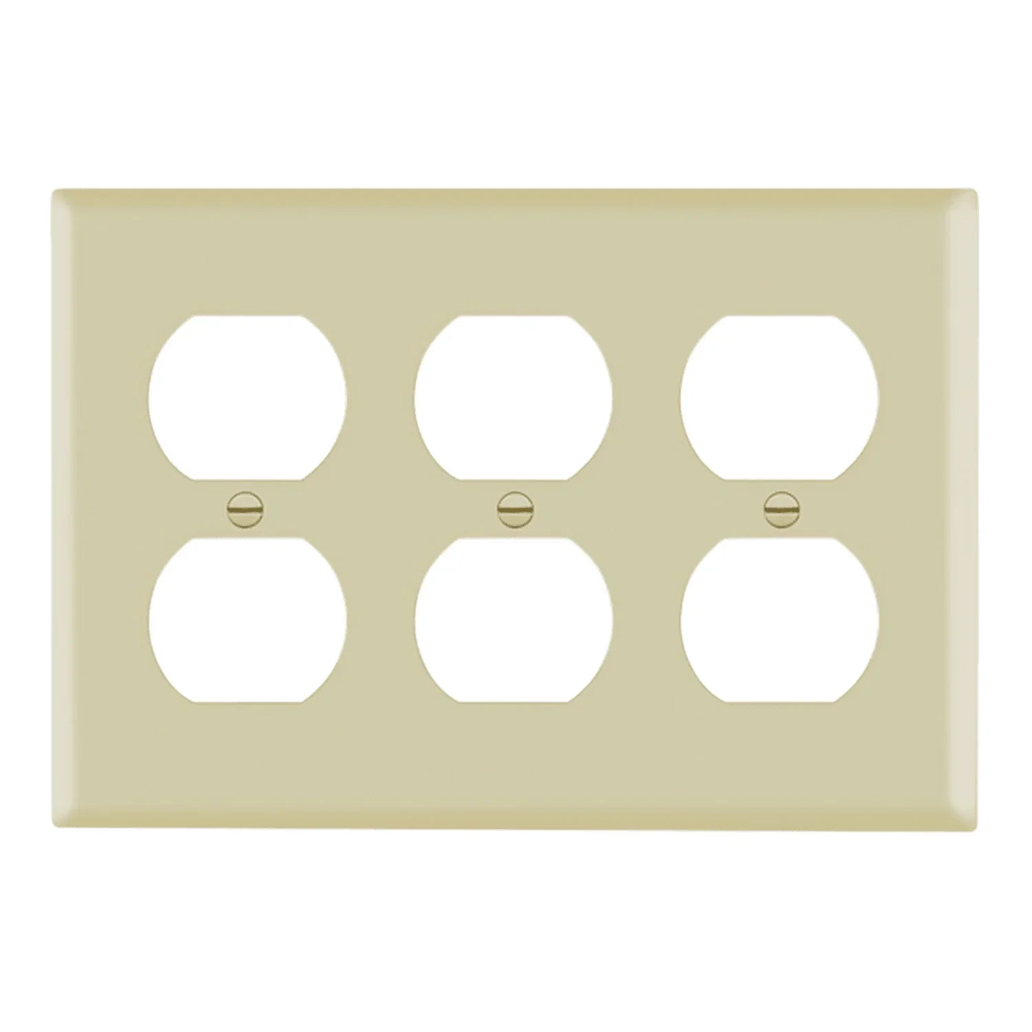 3-Gang Duplex Outlet Cover Plate, Ivory - Bees Lighting