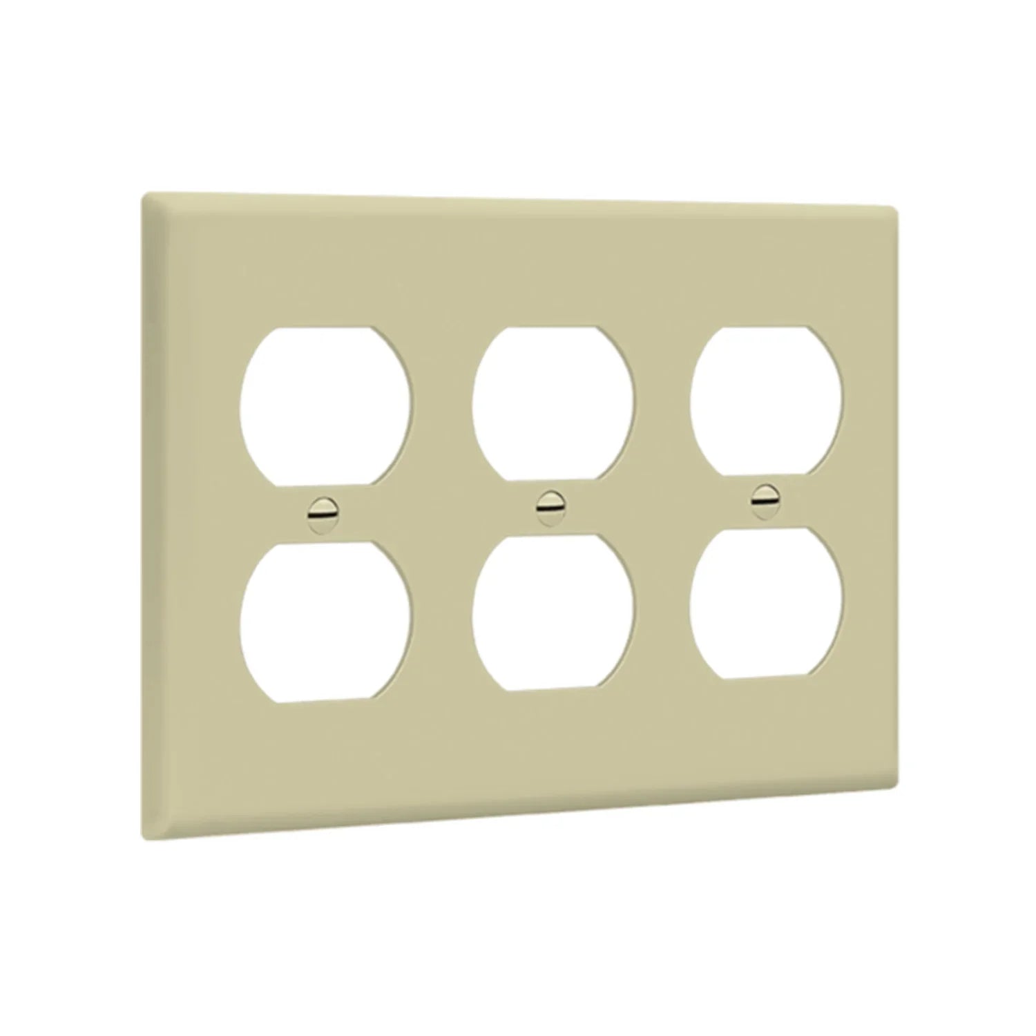 3-Gang Duplex Outlet Cover Plate, Ivory - Bees Lighting