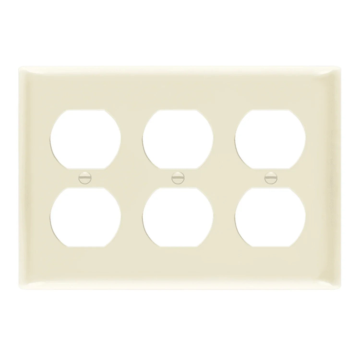 3-Gang Duplex Outlet Cover Plate, Light Almond - Bees Lighting