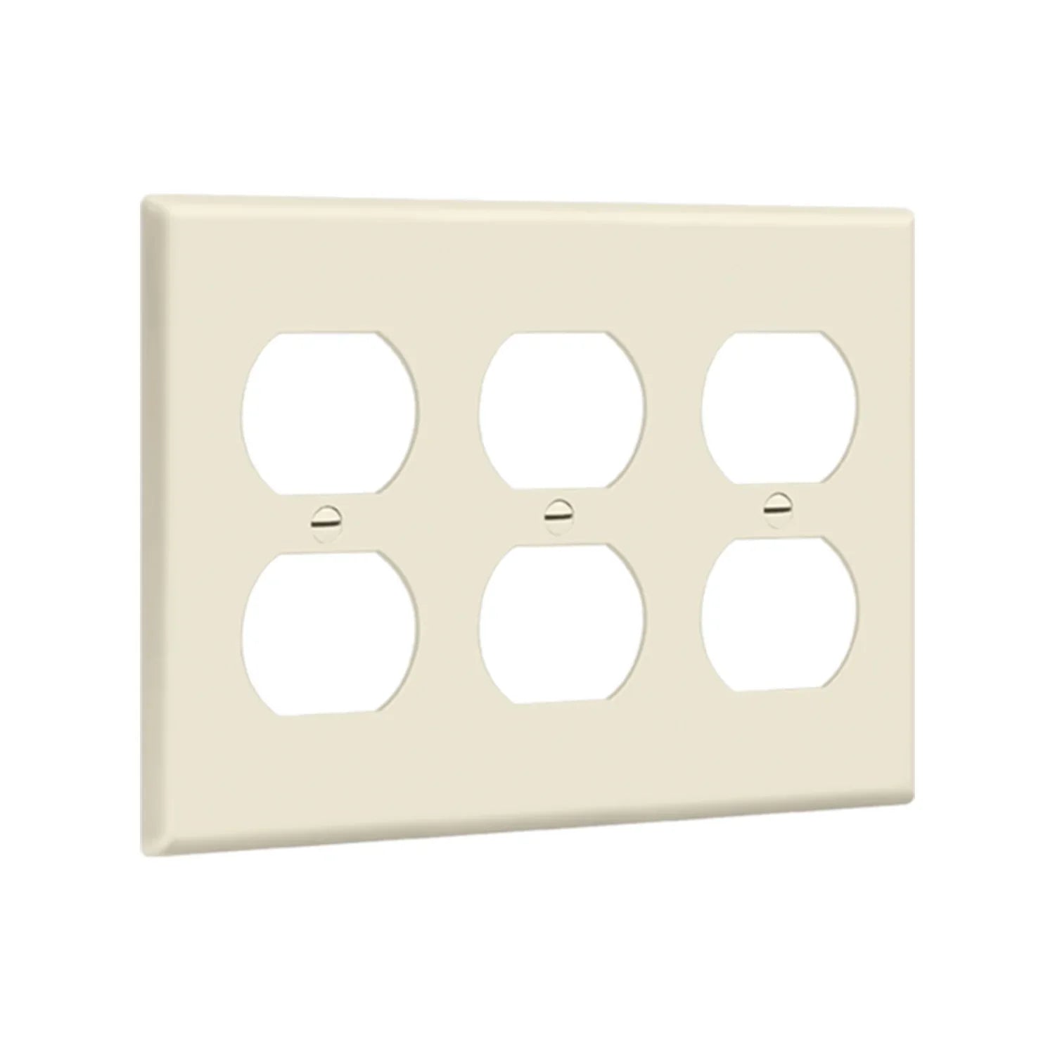 3-Gang Duplex Outlet Cover Plate, Light Almond - Bees Lighting