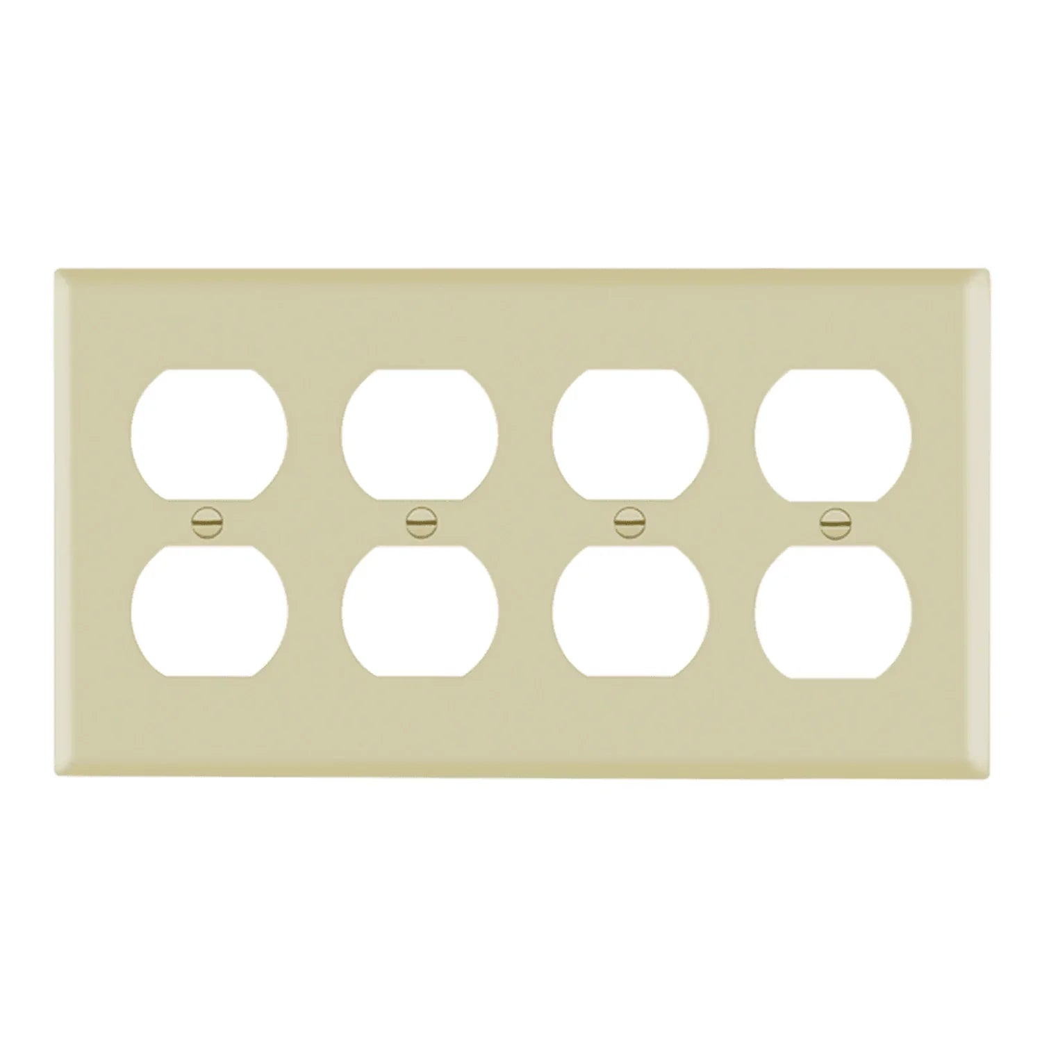 4-Gang Duplex Outlet Cover Plate, Ivory - Bees Lighting