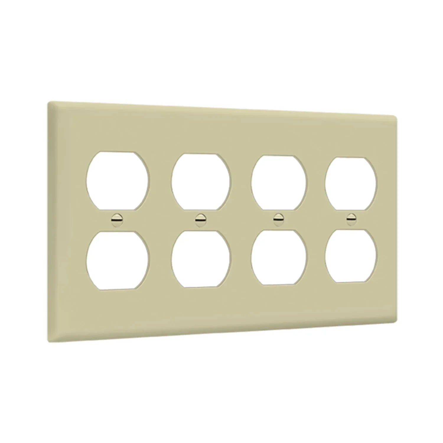 4-Gang Duplex Outlet Cover Plate, Ivory - Bees Lighting