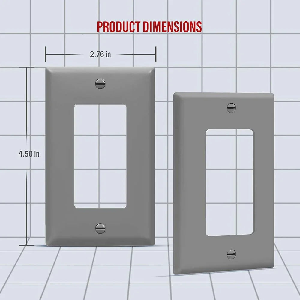 1-Gang Decorator Rocker Wall Plate, Gray - Bees Lighting