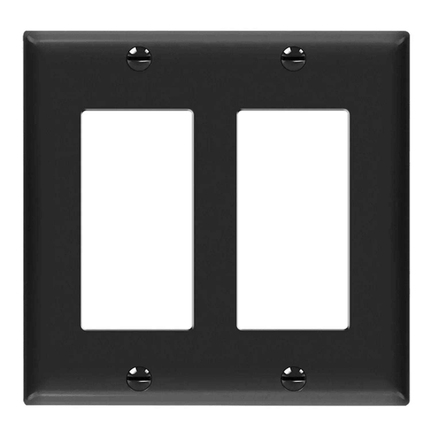 2-Gang Decorator Rocker Wall Plate, Black - Bees Lighting