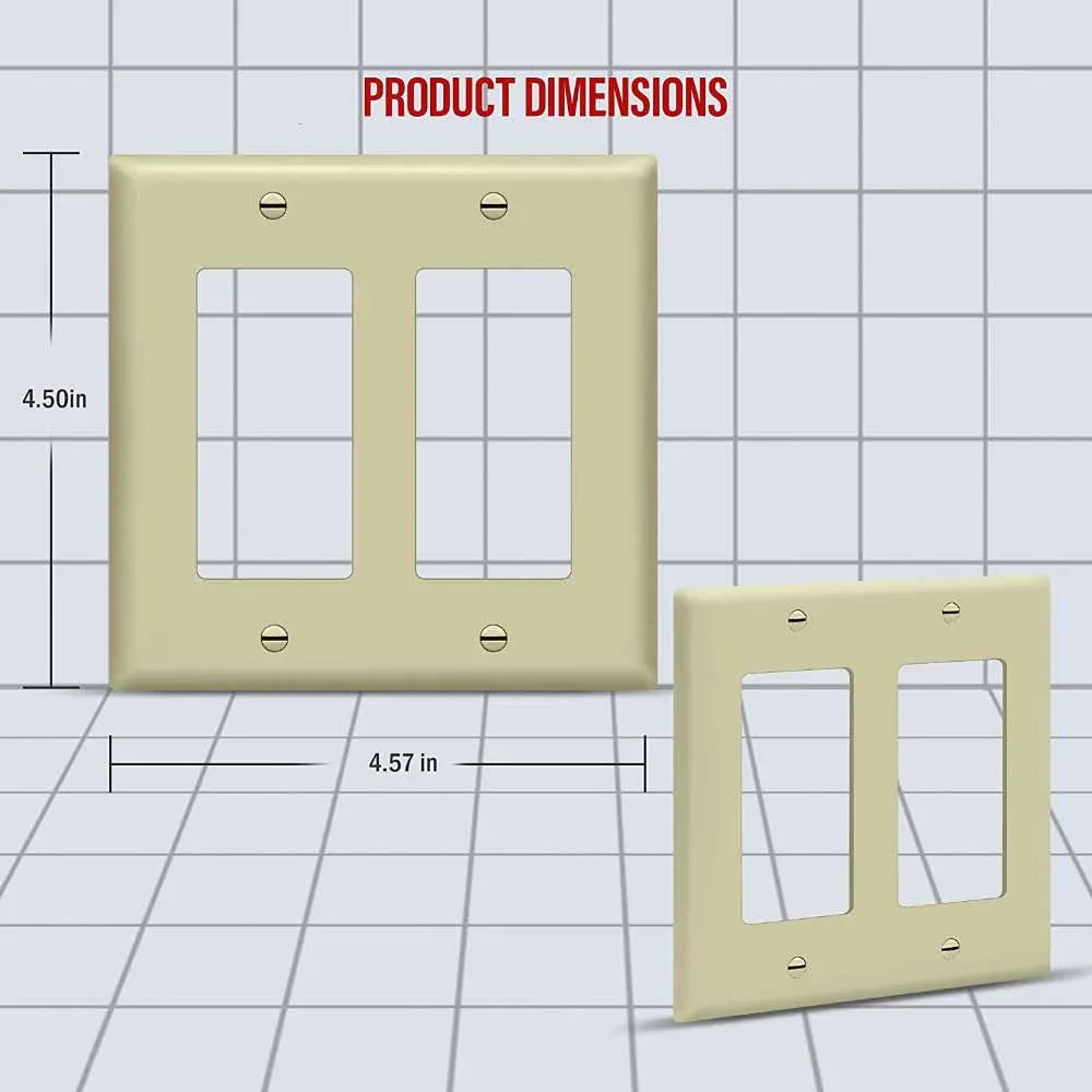 2-Gang Decorator Rocker Wall Plate, Ivory - Bees Lighting