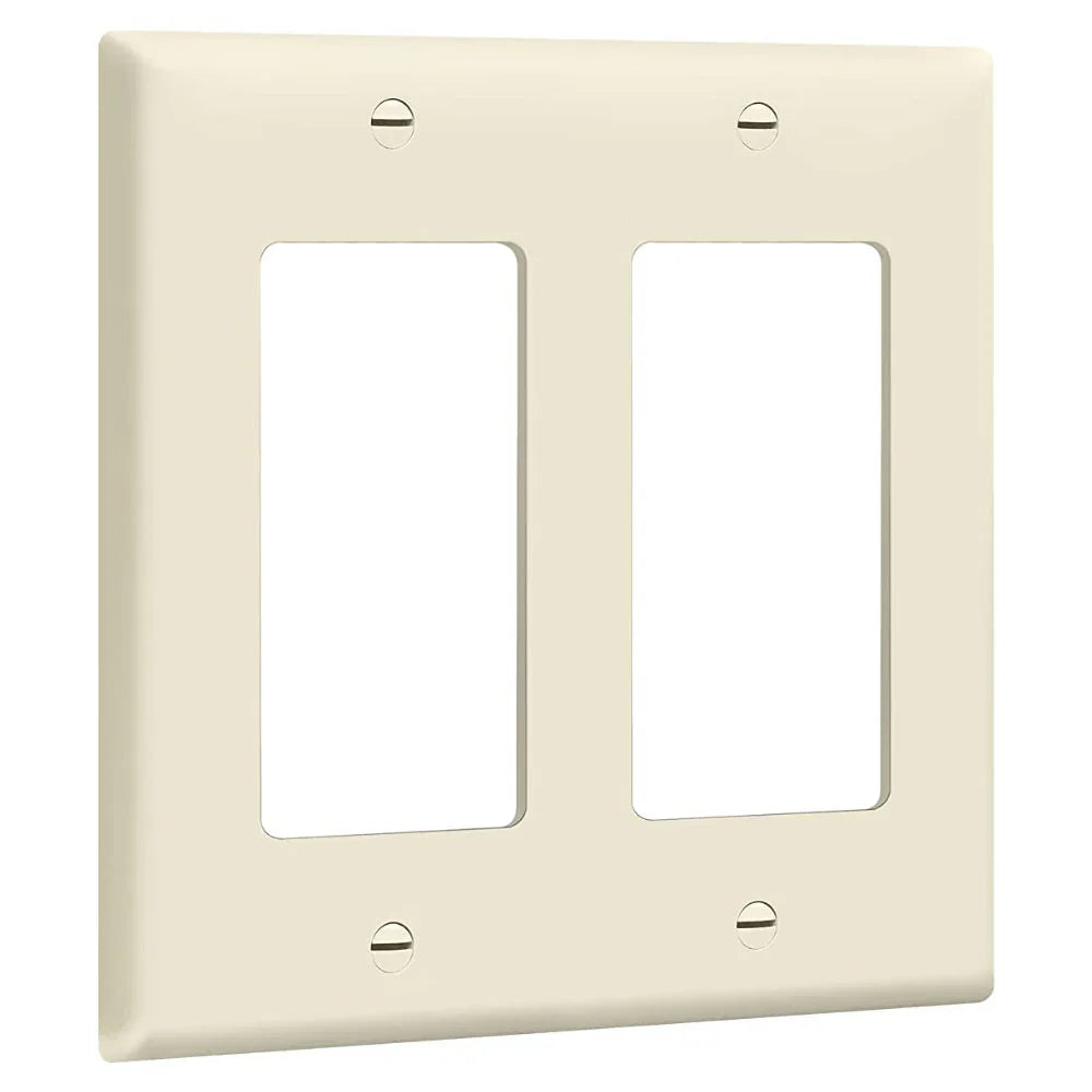2-Gang Decorator Rocker Wall Plate, Light Almond - Bees Lighting