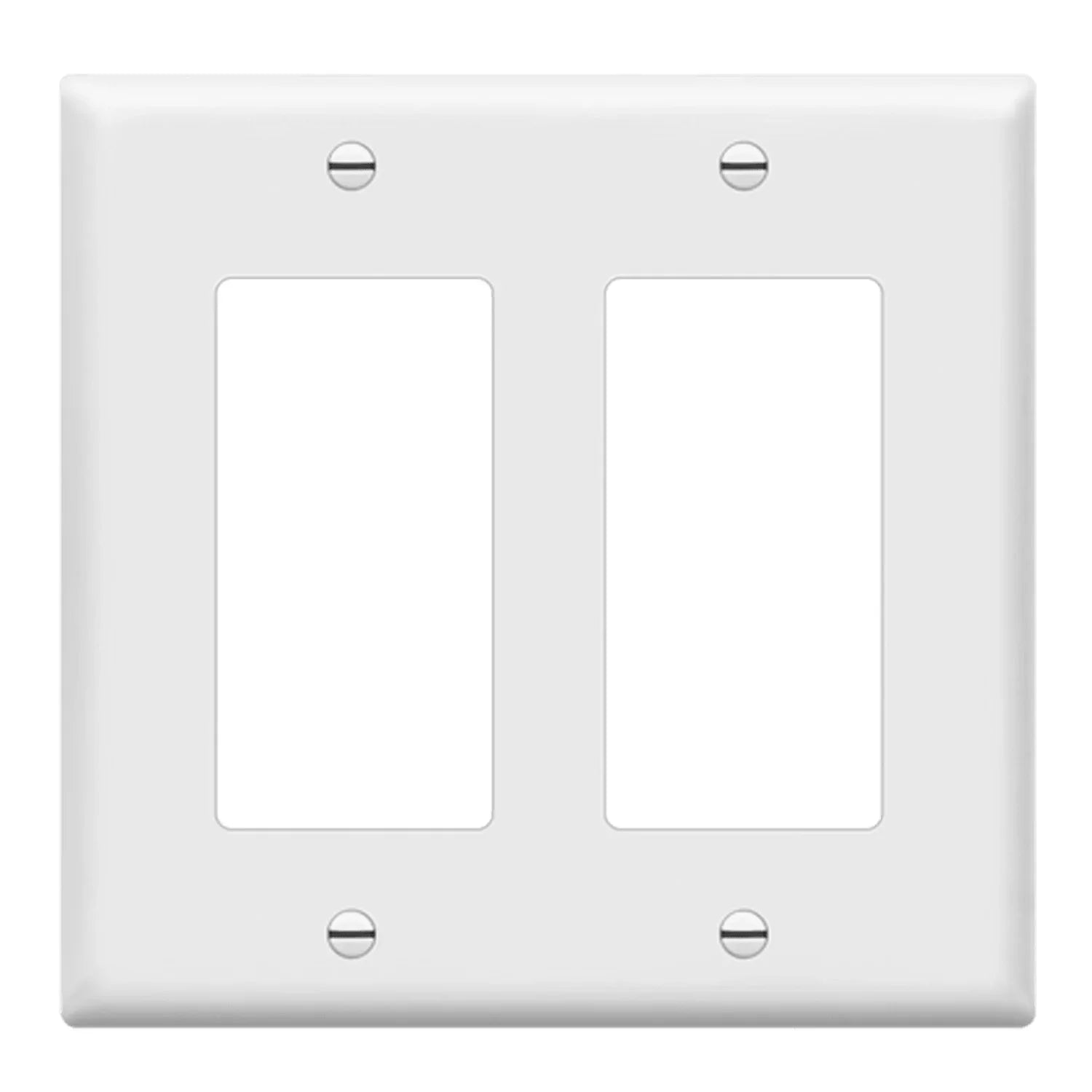 2-Gang Decorator Rocker Wall Plate, White - Bees Lighting