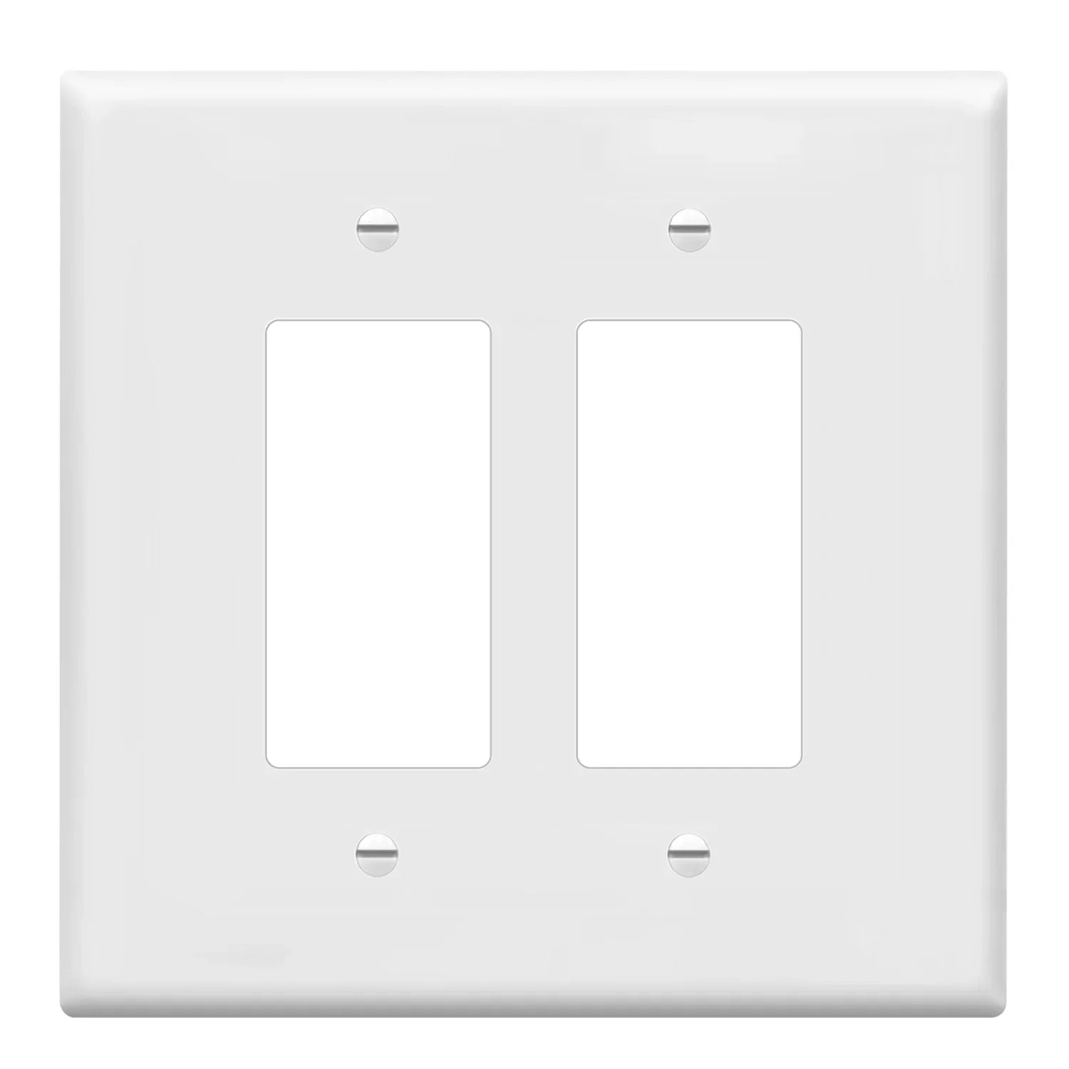 2-Gang Oversized Decorator Rocker Wall Plate, White - Bees Lighting