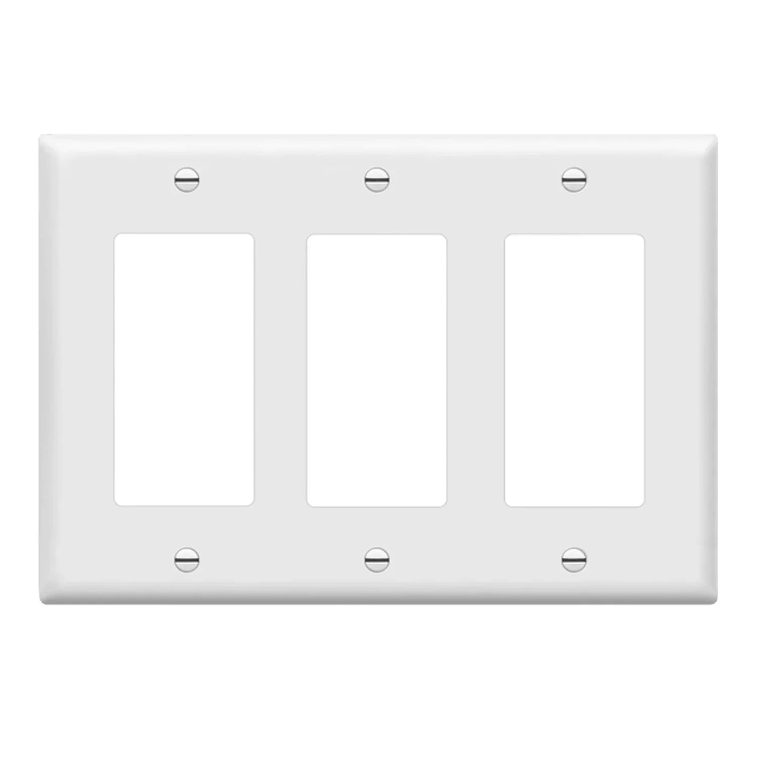 3-Gang Decorator Rocker Wall Plate, White - Bees Lighting
